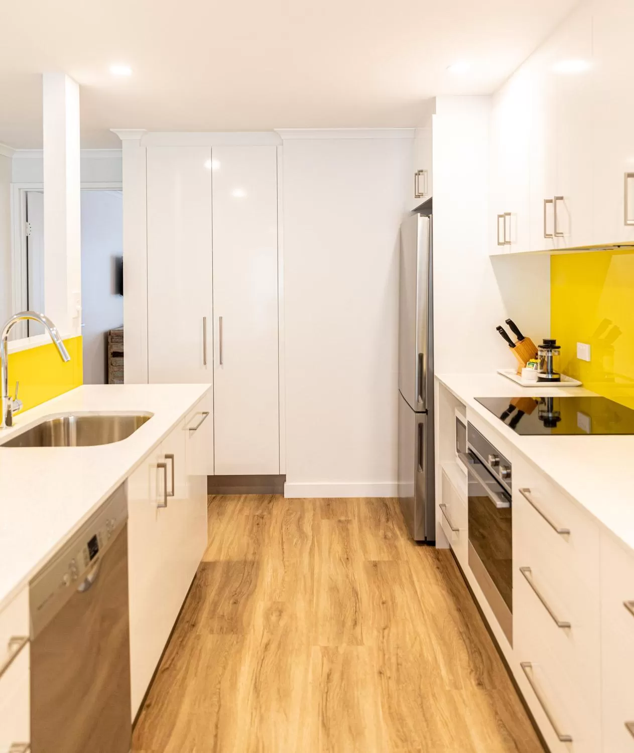 Kitchen or kitchenette in Beaches Holiday Apartments - Official Onsite Reception & Check In