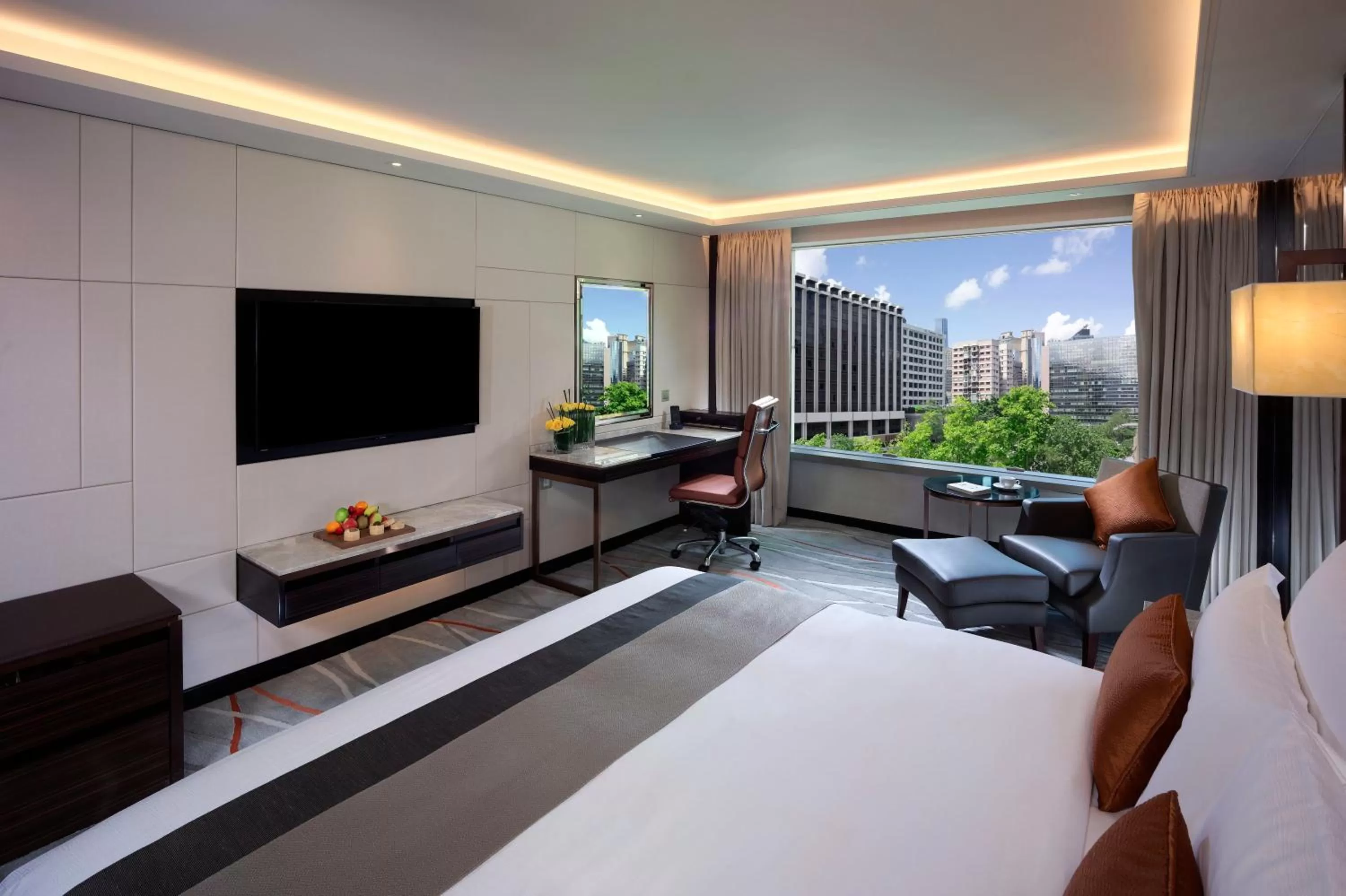 City view, Bed in InterContinental Grand Stanford Hong Kong by IHG