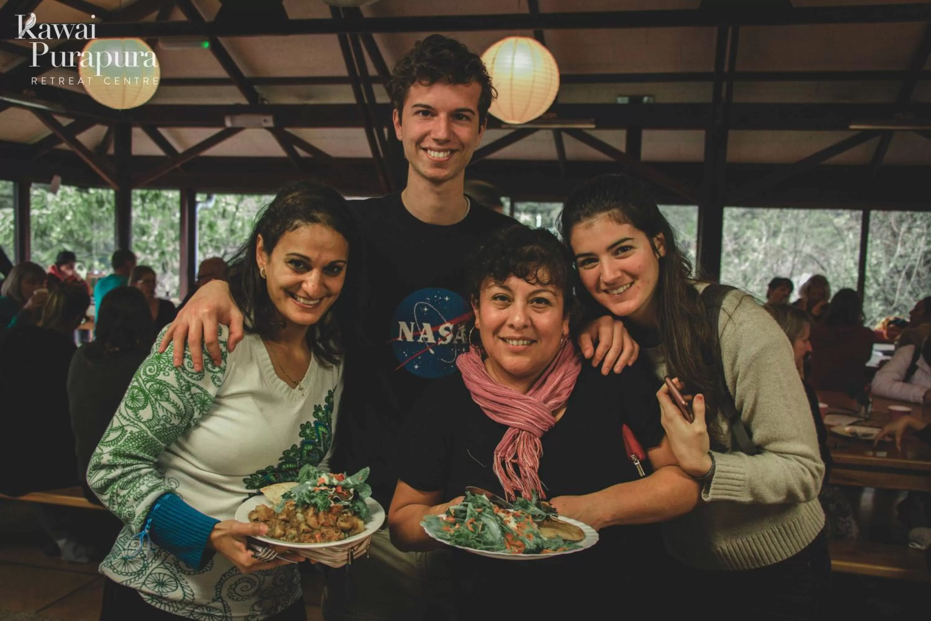 group of guests in Kawai Purapura Yoga Retreat Centre