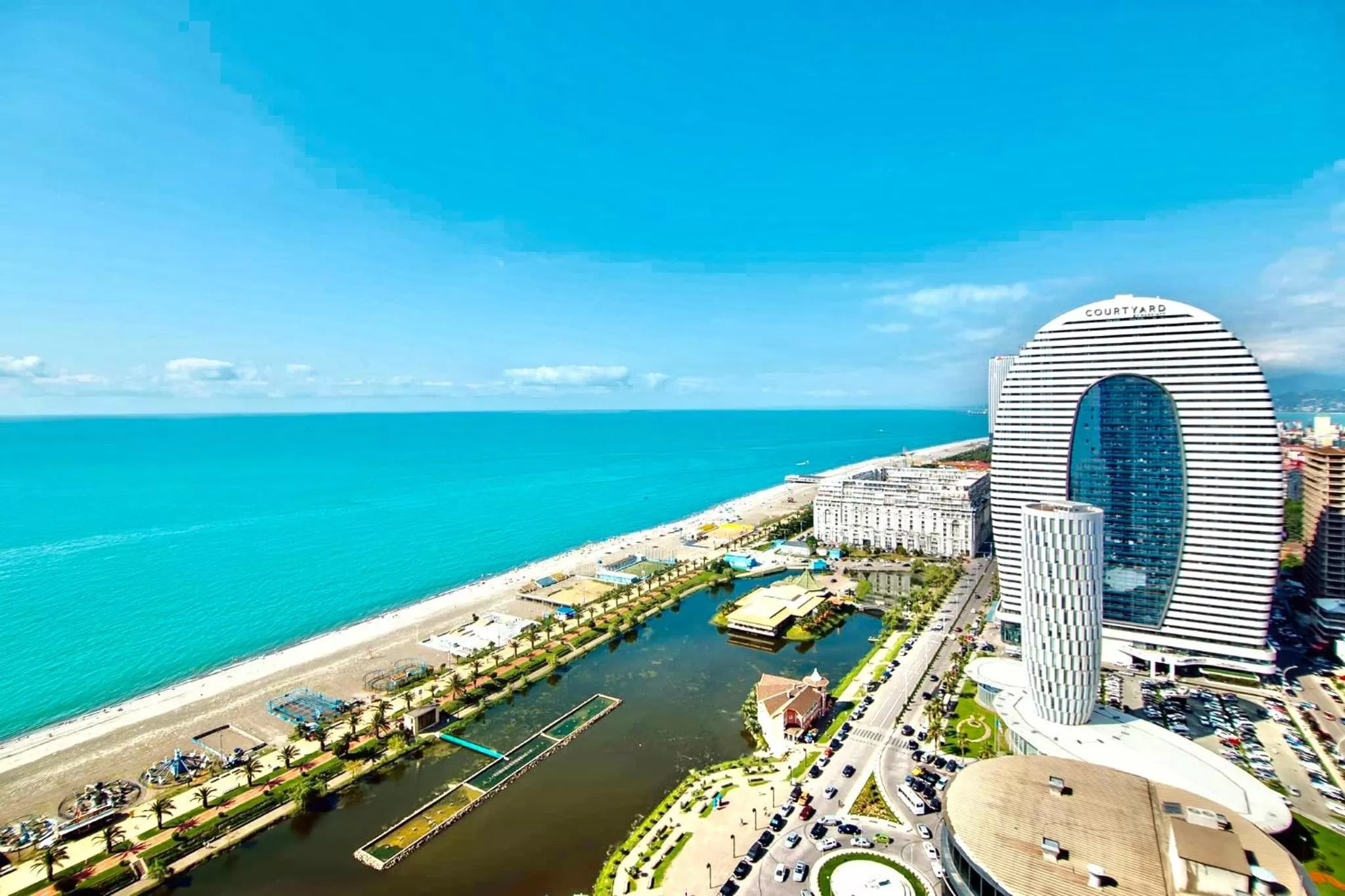 Bird's-eye View in Orbi City Batumi Black Sea Arena