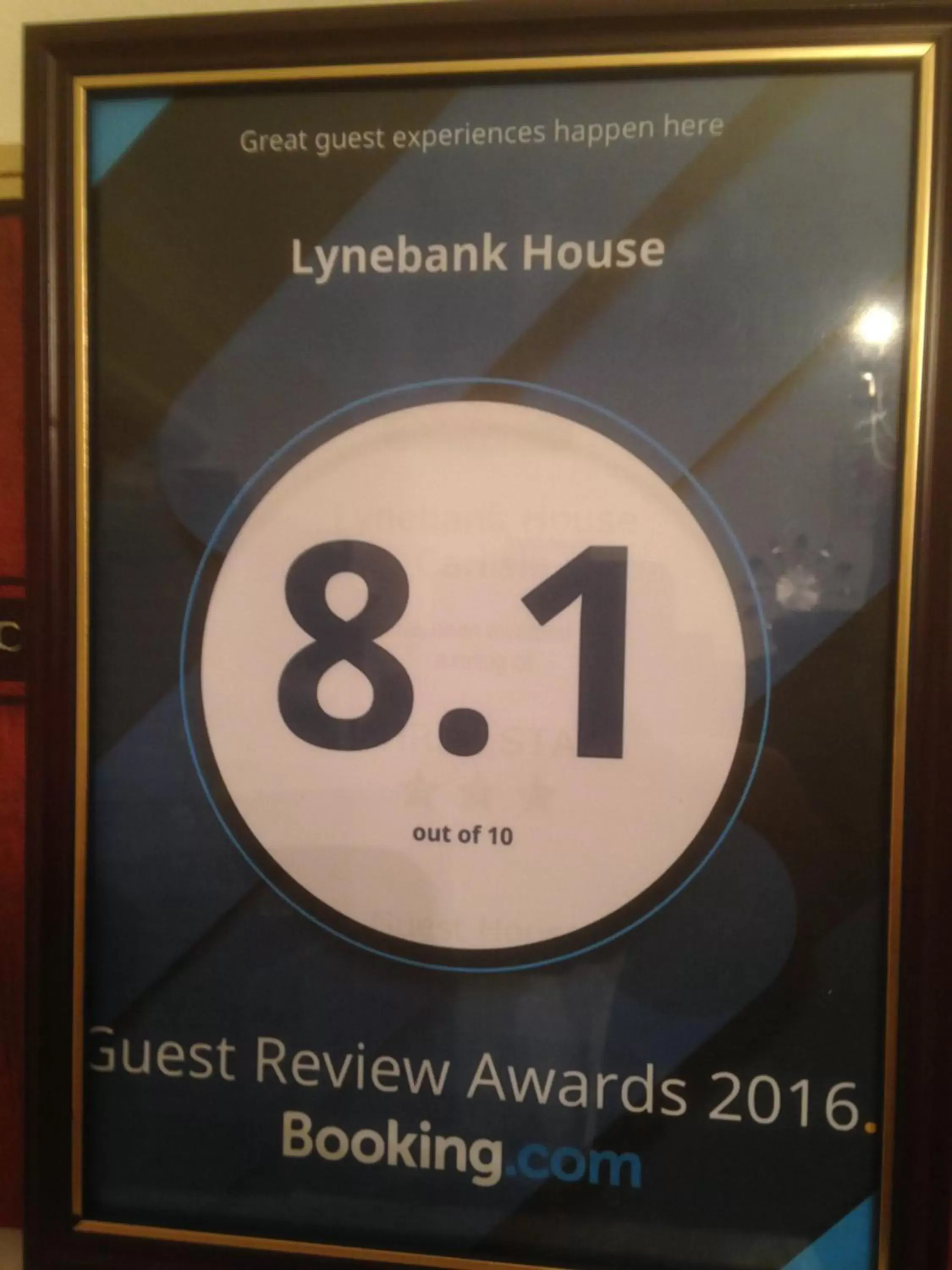 Certificate/Award in Lynebank House Hotel, Bed & Breakfast