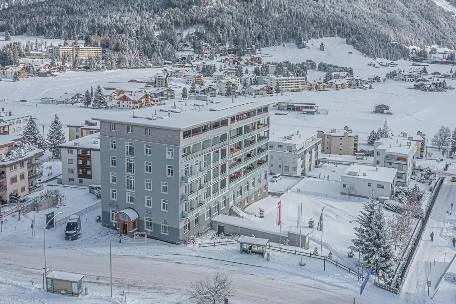 Property building, Winter in ALPINE INN Davos