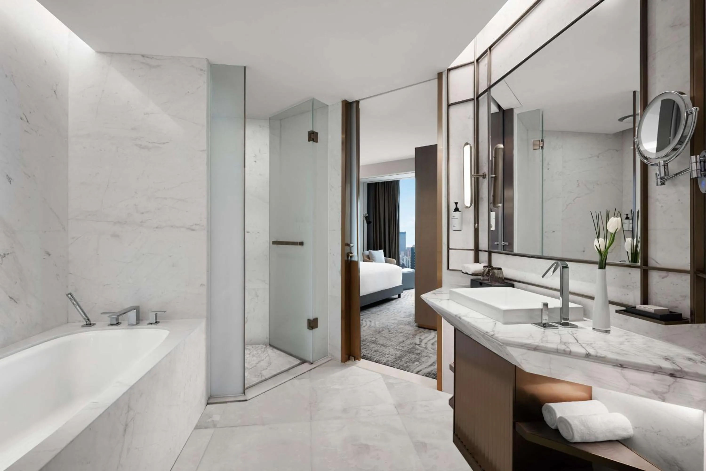 Bathroom, Bed in Conrad Shanghai