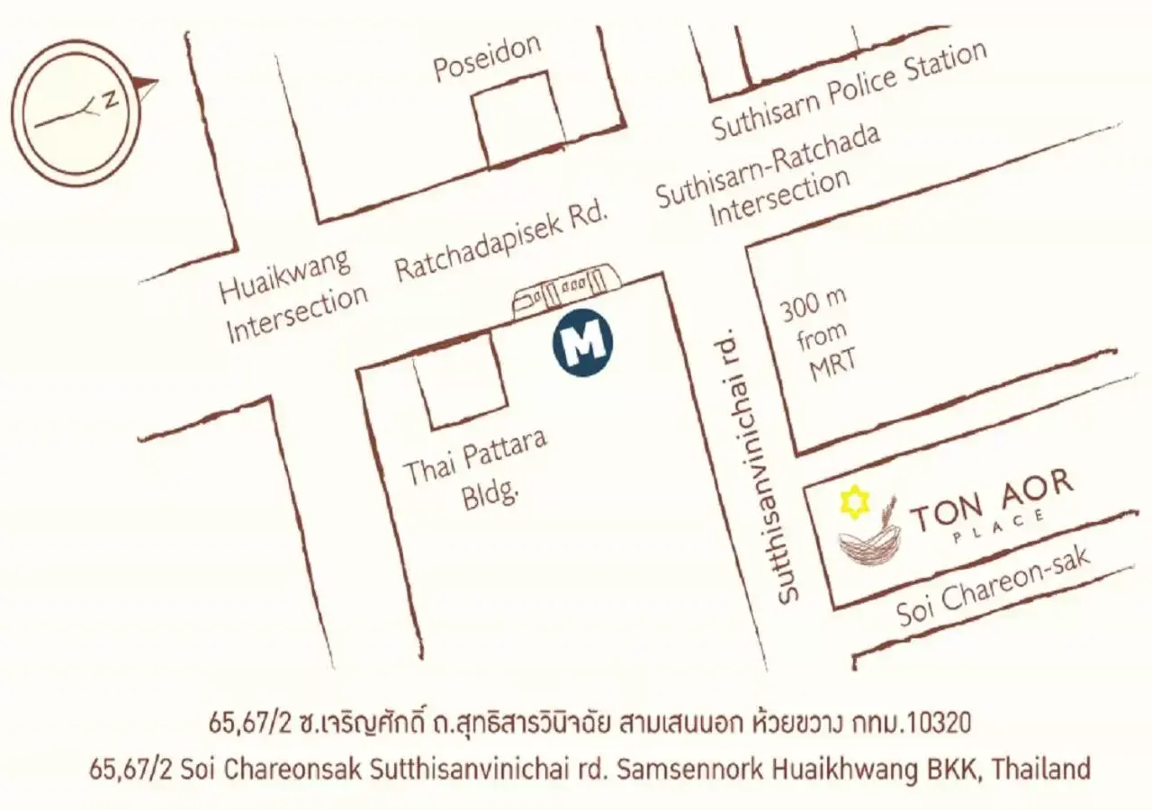 Floor plan, Bird's-eye View in Ton Aor Place Hotel