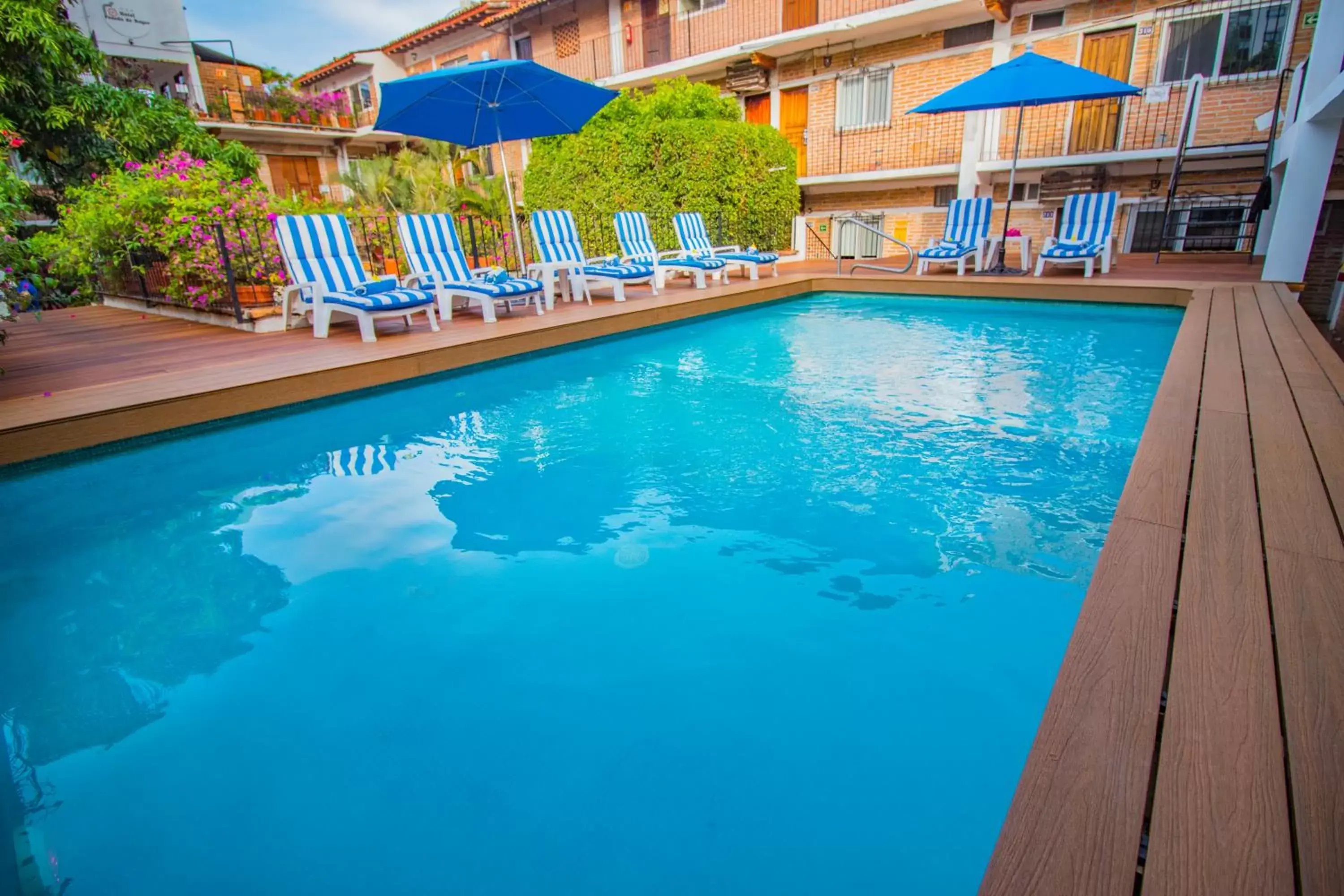 Pool view in Hotel Posada De Roger - Near Los Muertos Beach Pool view in Hotel Posada De Roger - Near Los Muertos Beach