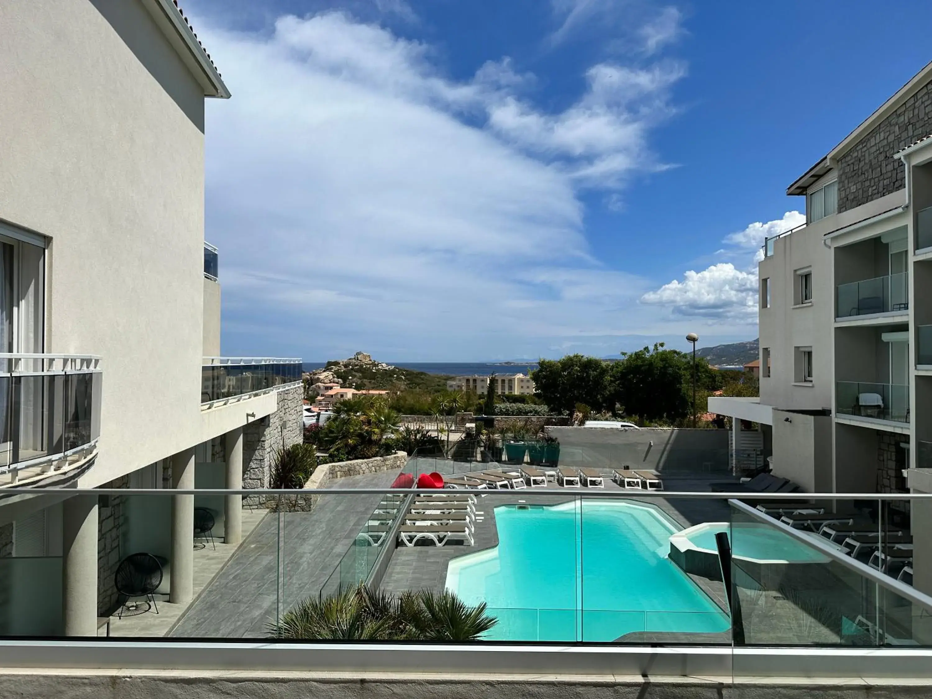 Balcony/Terrace, Pool View in Hotel Revellata