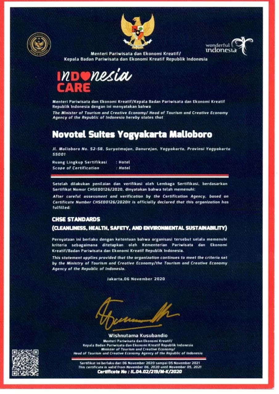 Logo/Certificate/Sign in Novotel Suites Yogyakarta Malioboro