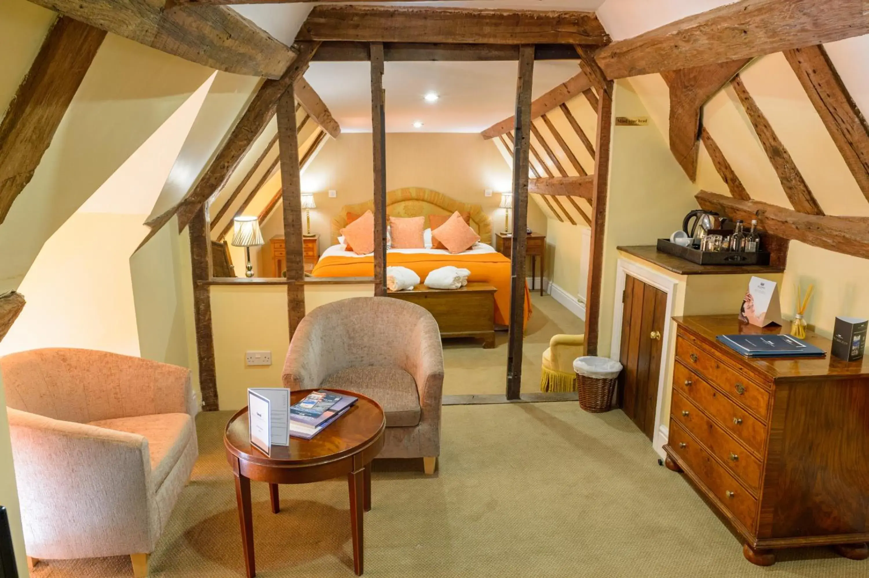 Bedroom, Seating Area in Hintlesham Hall Hotel