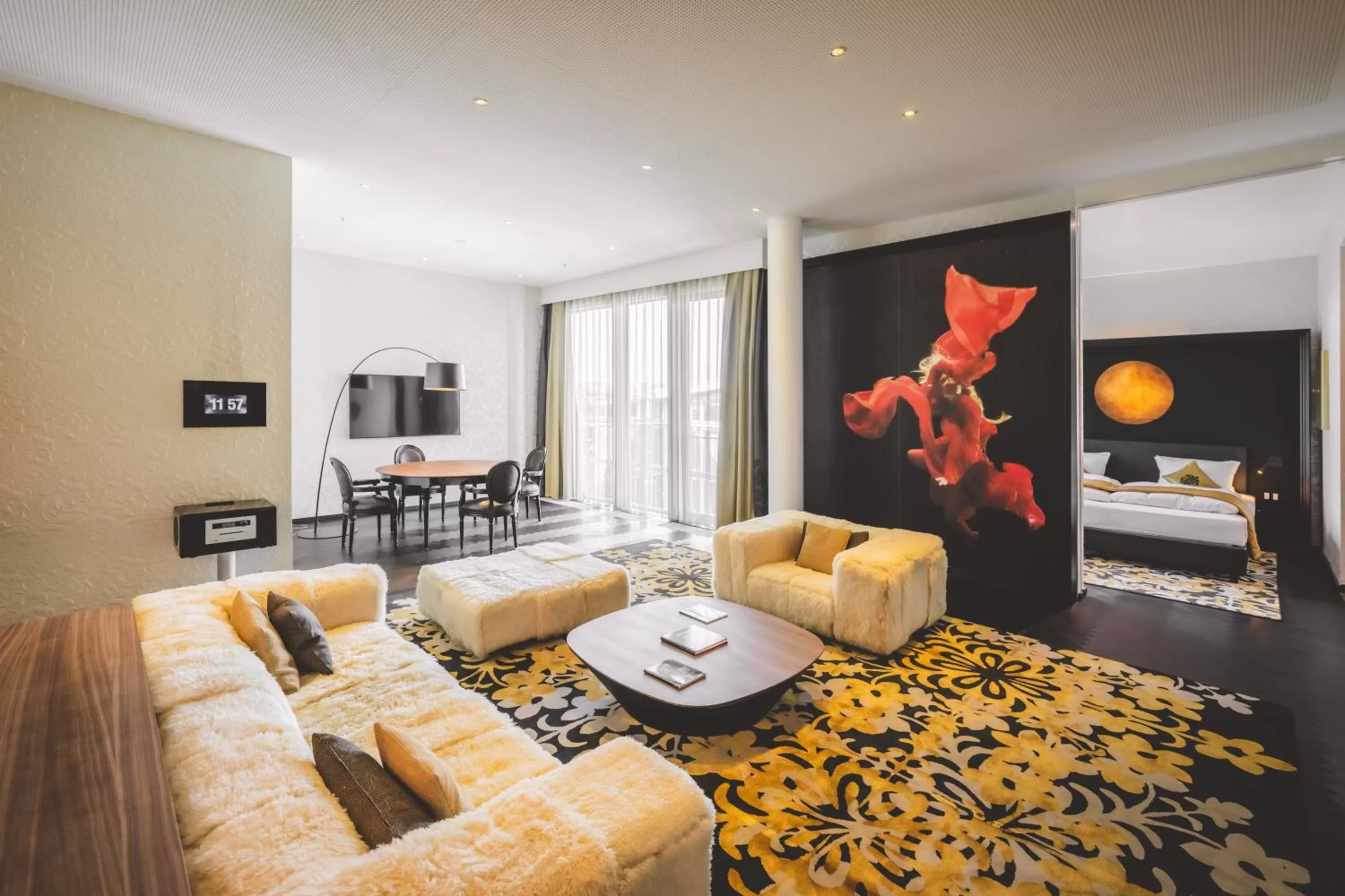 Living room, Bed in Kameha Grand Bonn