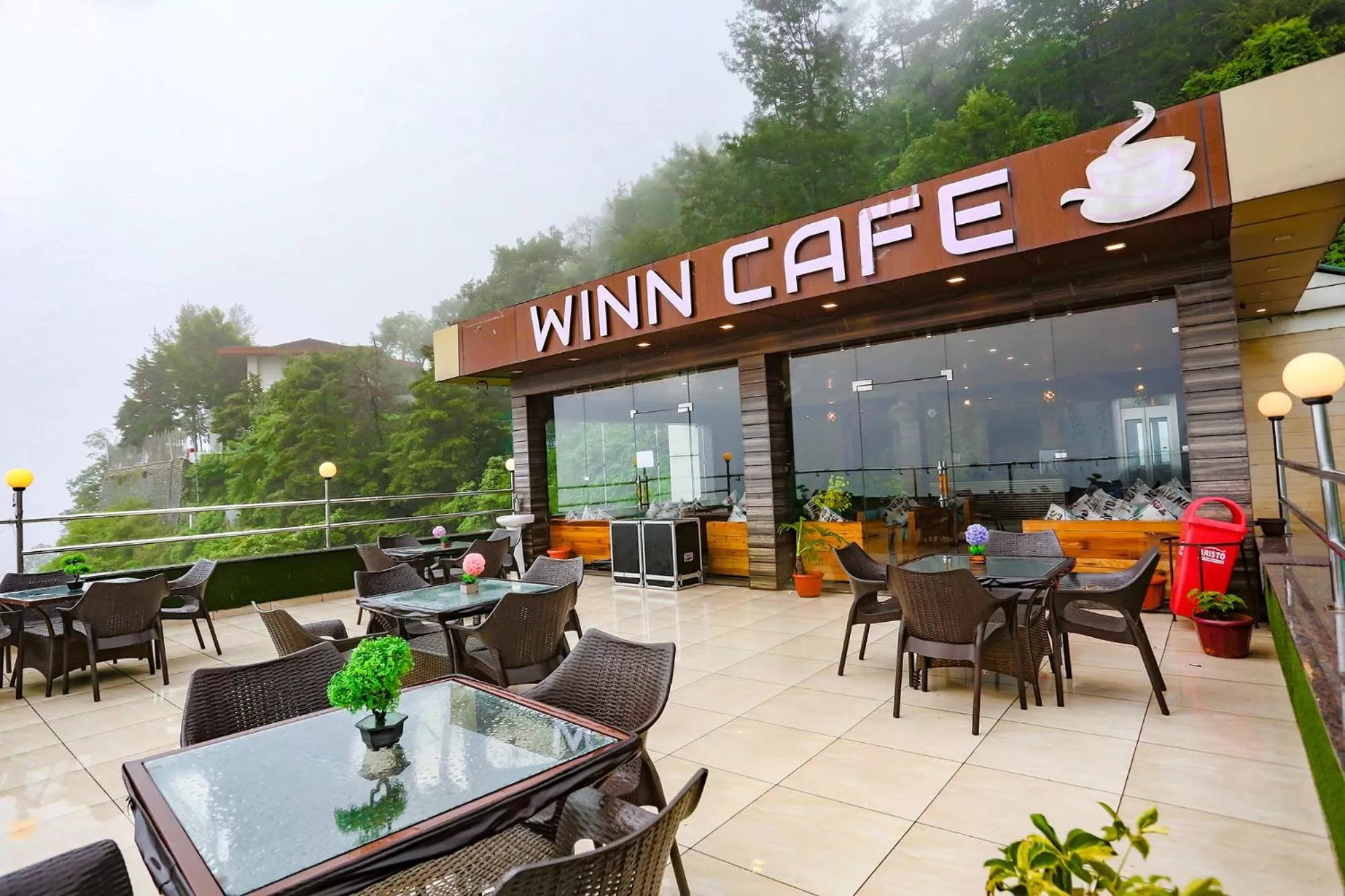 Patio, Restaurant/Places to Eat in FabHotel Winter Line Inn