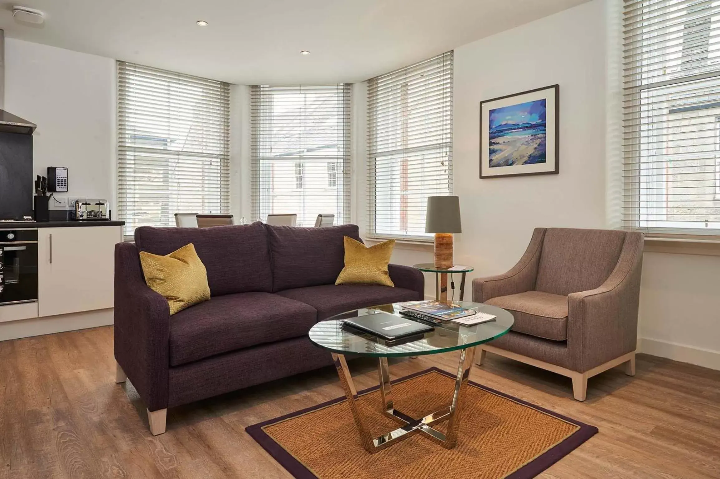 Living room, Seating Area in Braid Apartments by Mansley