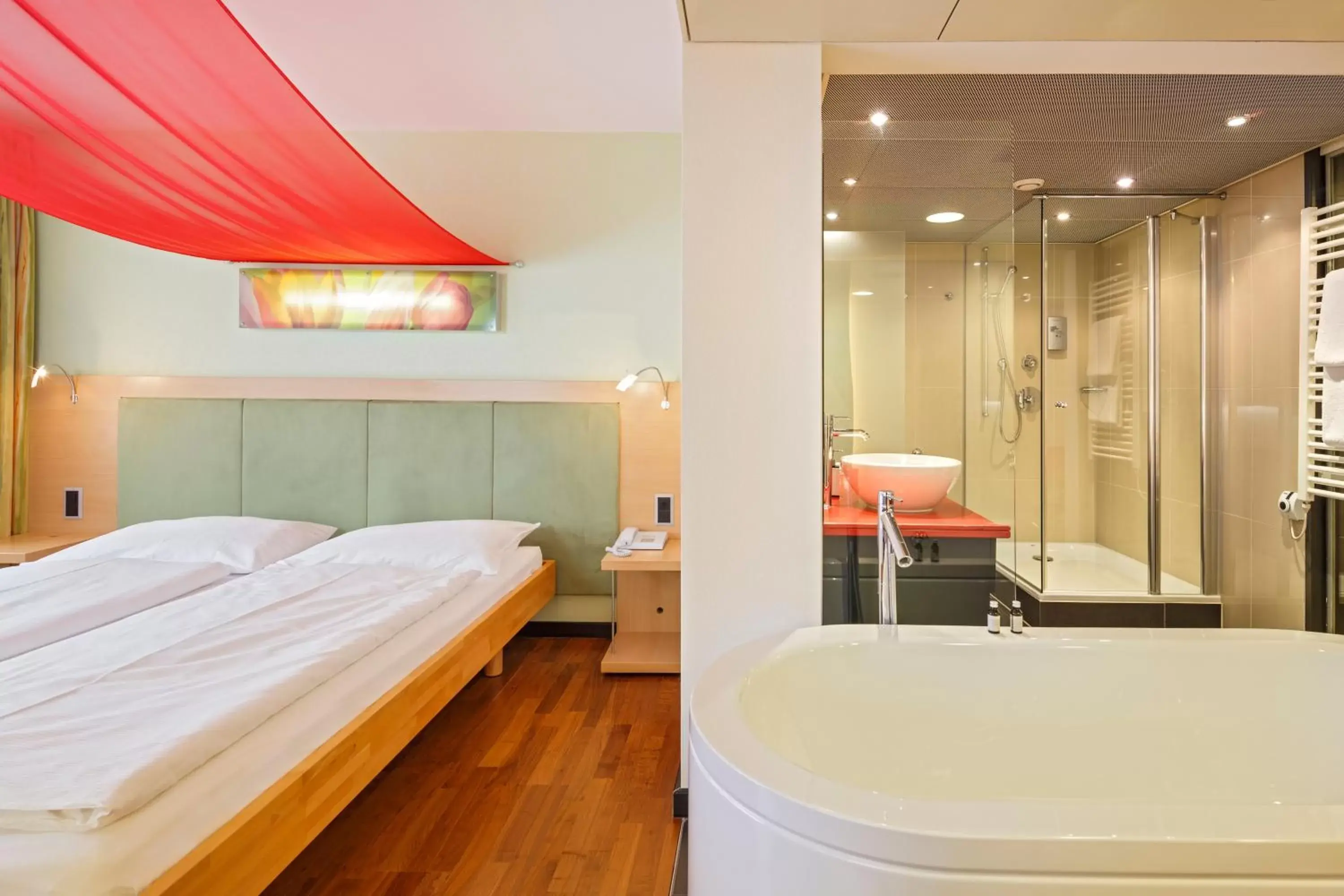 Photo of the whole room, Bathroom in Ramada by Wyndham Baden Hotel du Parc