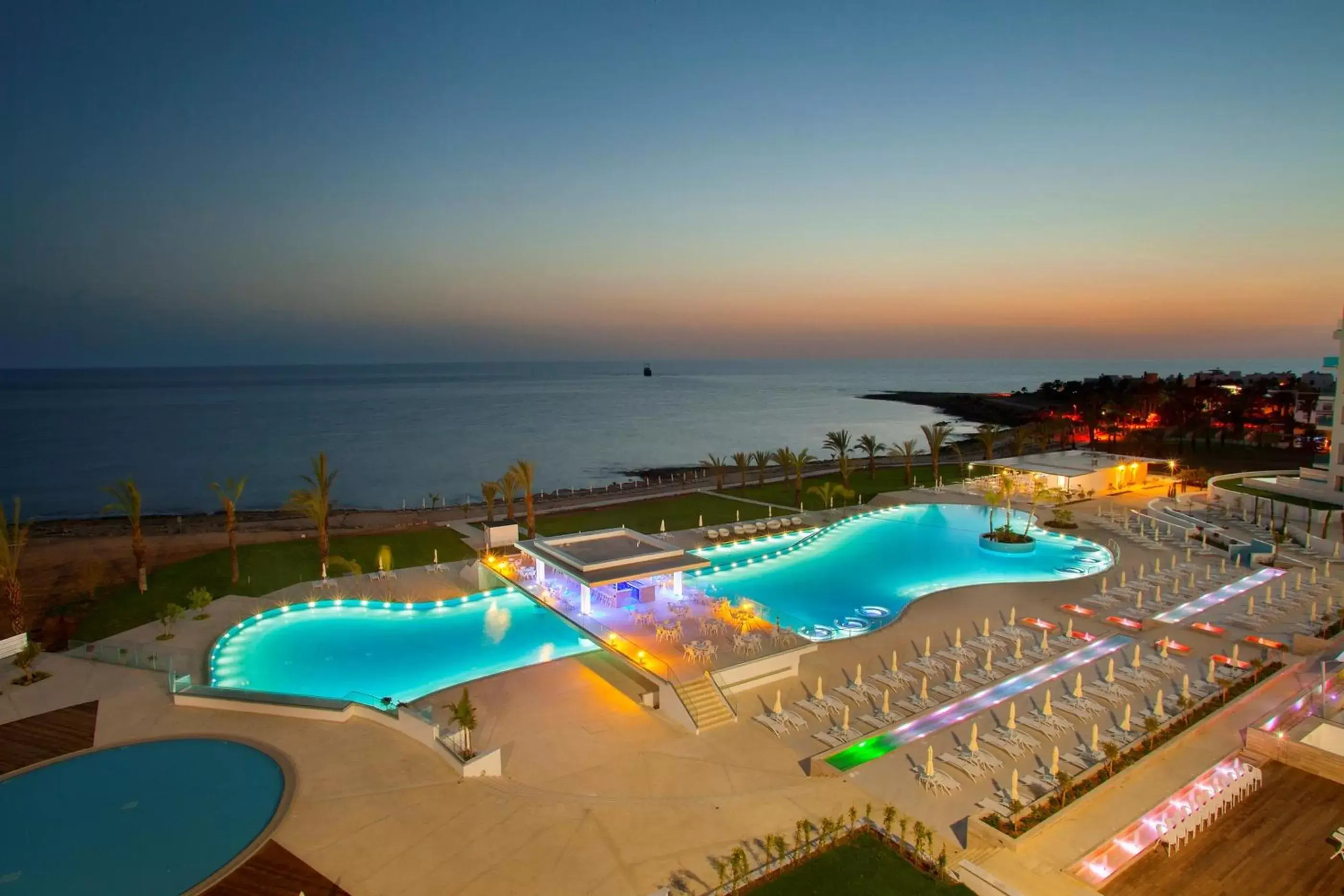 Night, Pool View in King Evelthon Beach Hotel & Resort