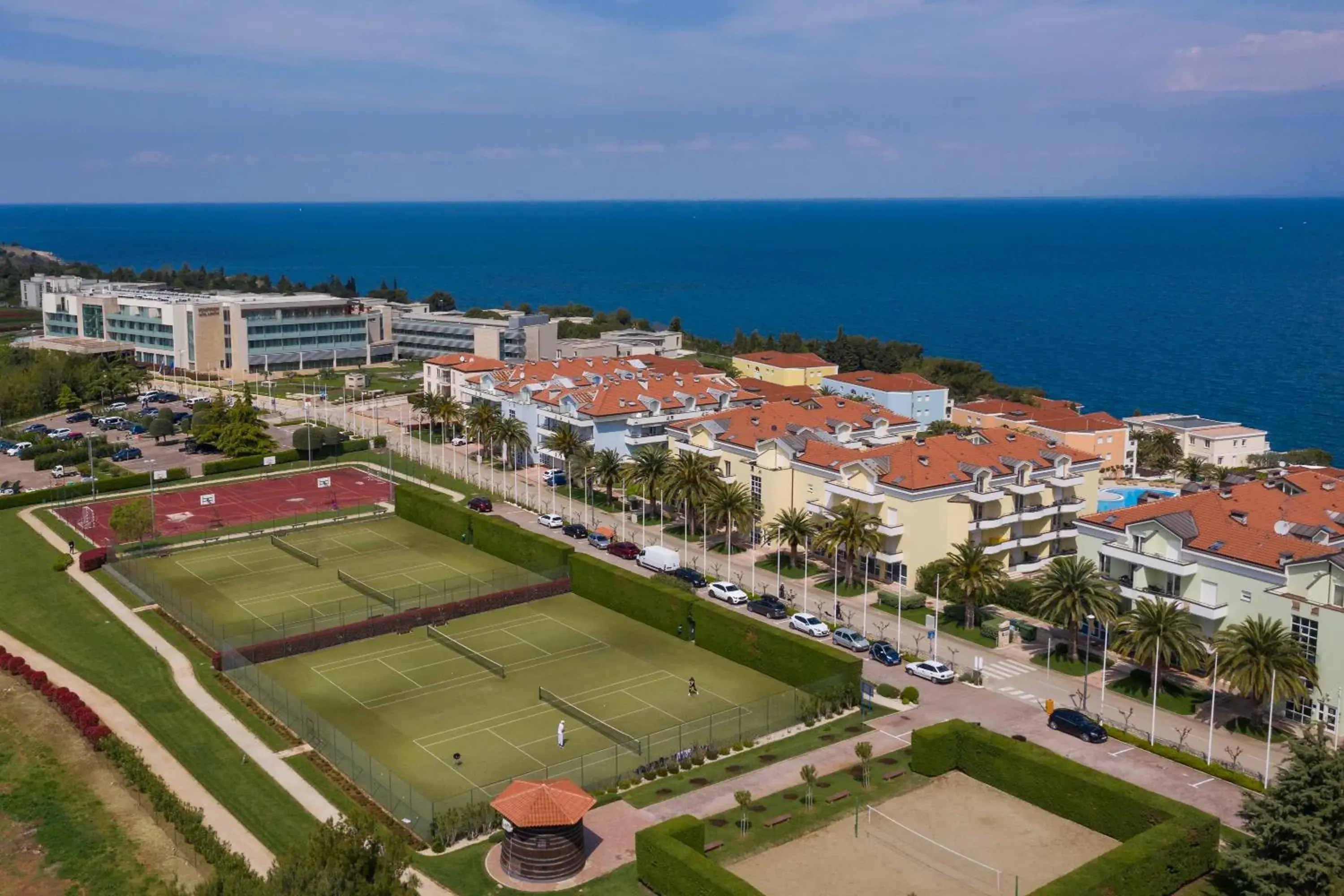Tennis court, Bird's-eye View in Kempinski Hotel Adriatic Istria Croatia
