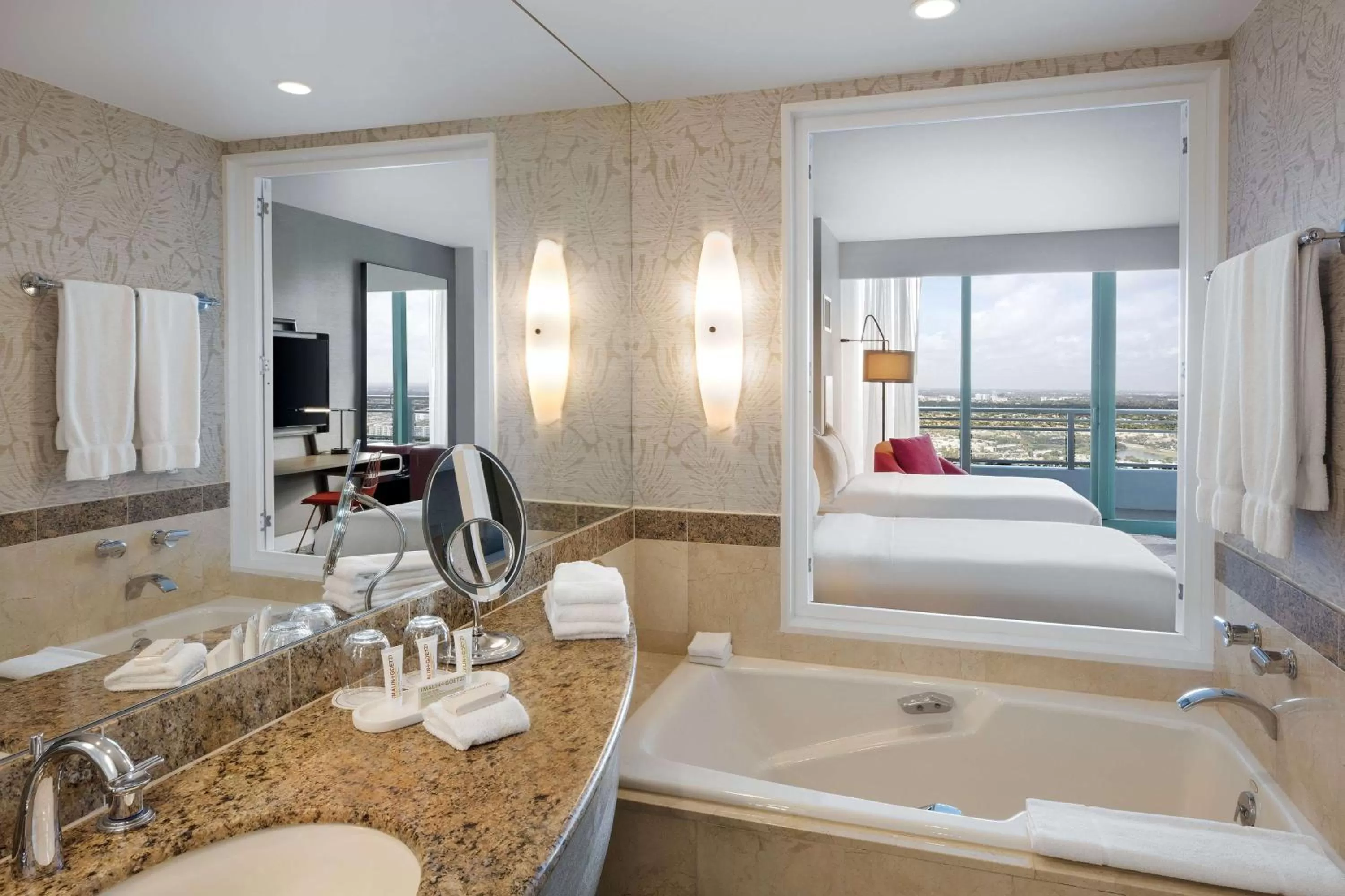 Bathroom, Bed in The Diplomat Beach Resort Hollywood, Curio Collection by Hilton
