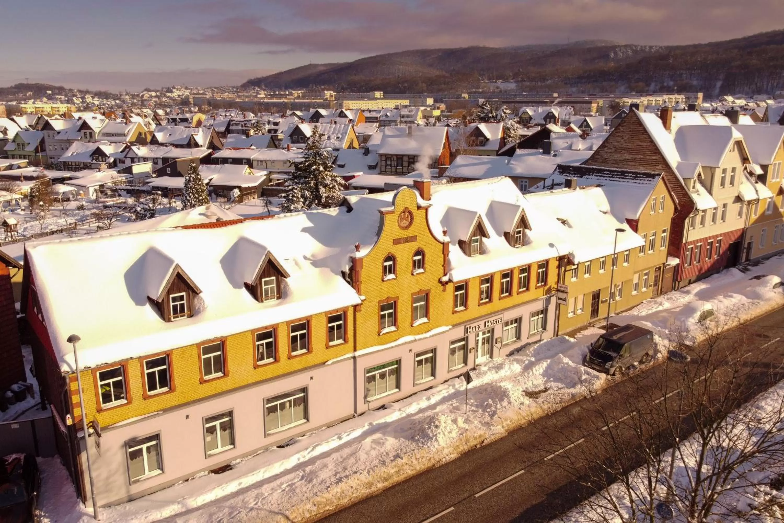 Property building, Bird's-eye View in Harz Hostel