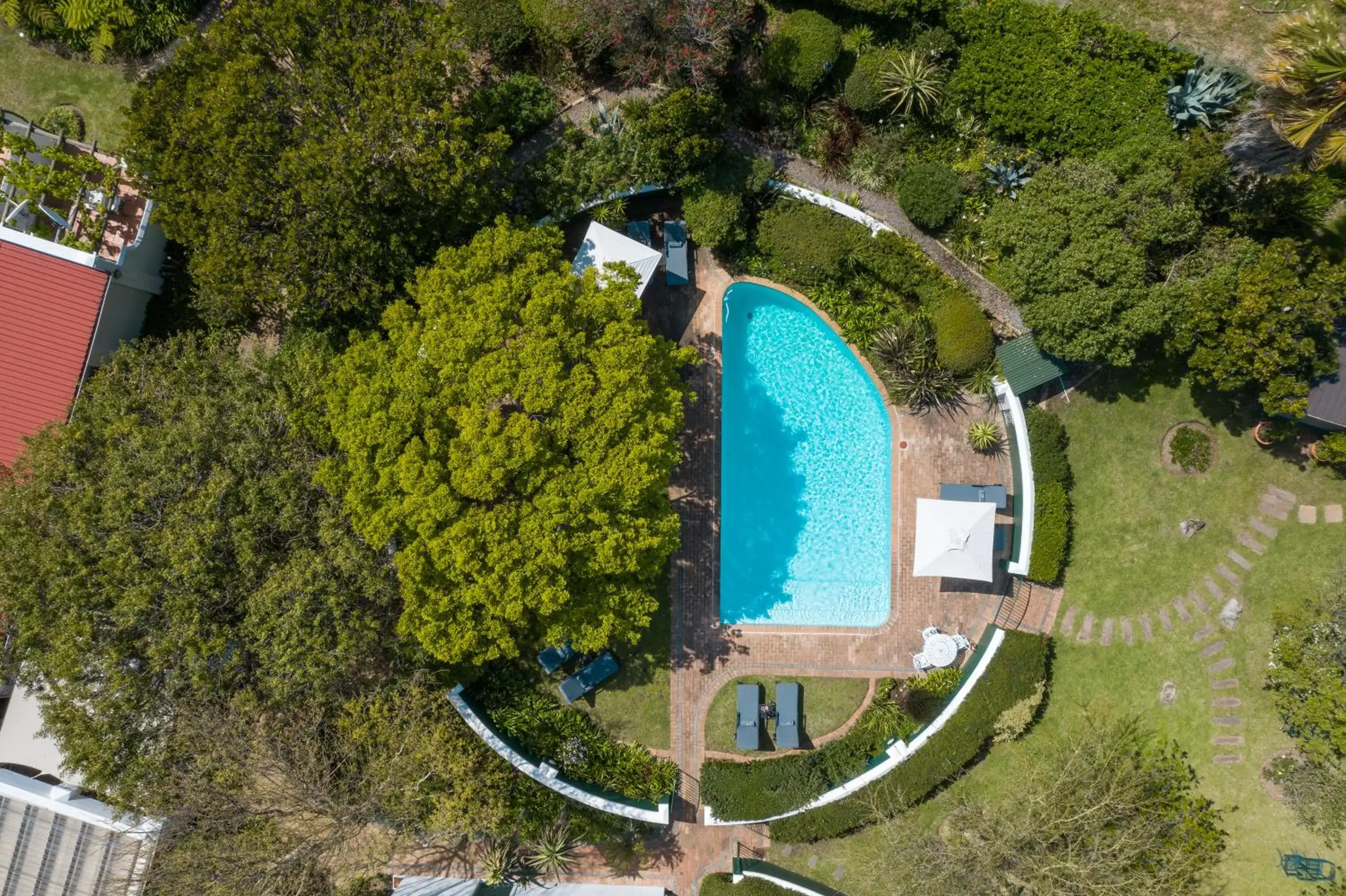 Swimming pool, Bird's-eye View in Eikendal Lodge