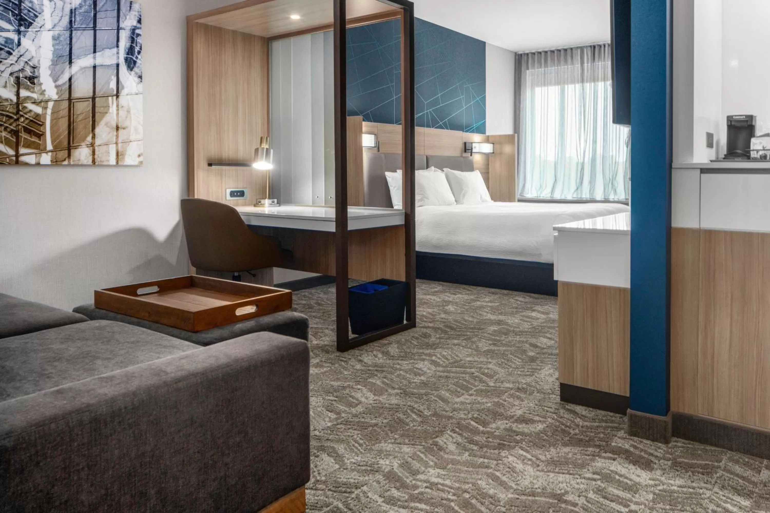 Photo of the whole room, Bed in SpringHill Suites by Marriott Charlotte Airport Lake Pointe