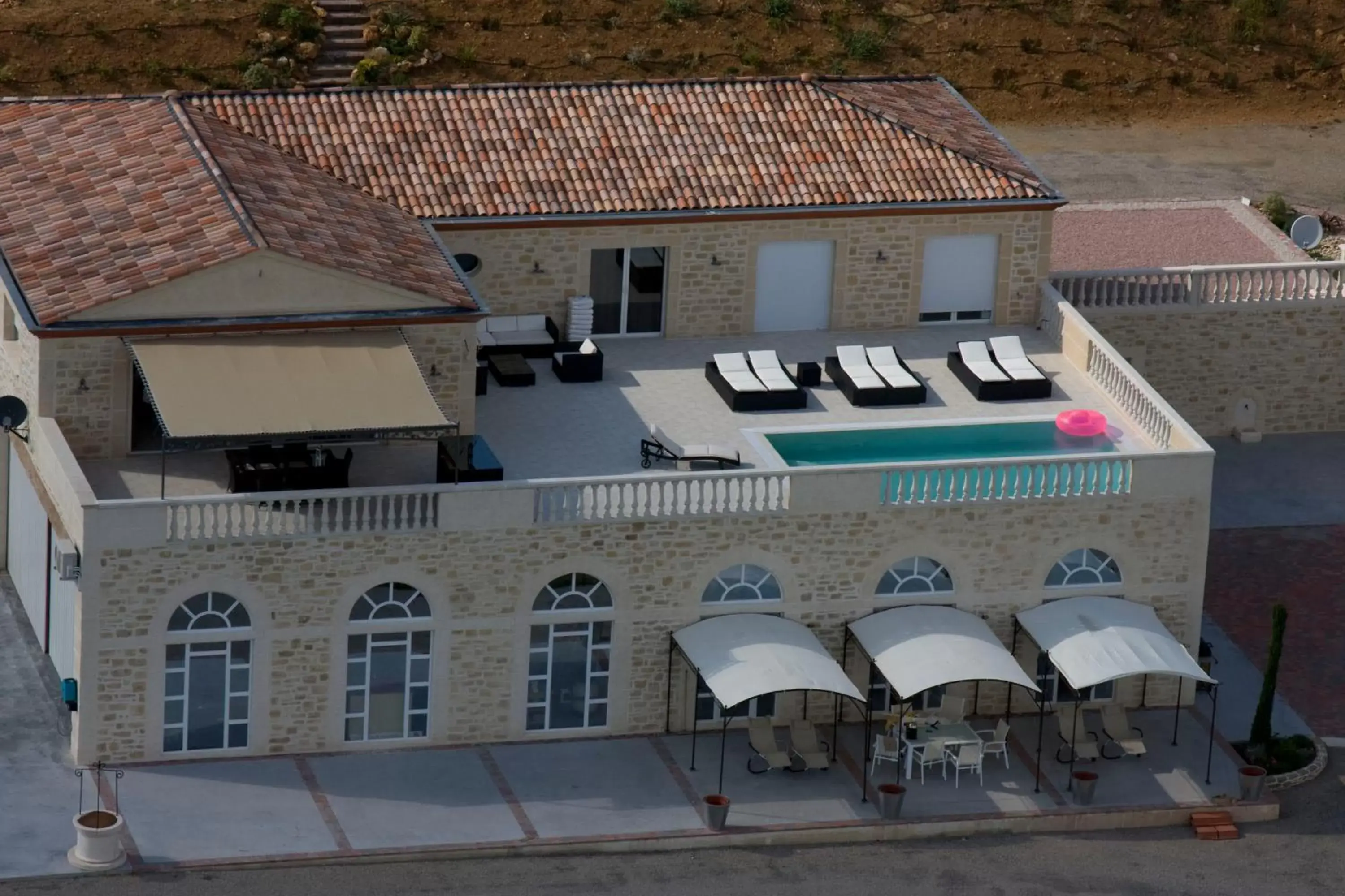 Bird's eye view, Property Building in Château de Valloubière