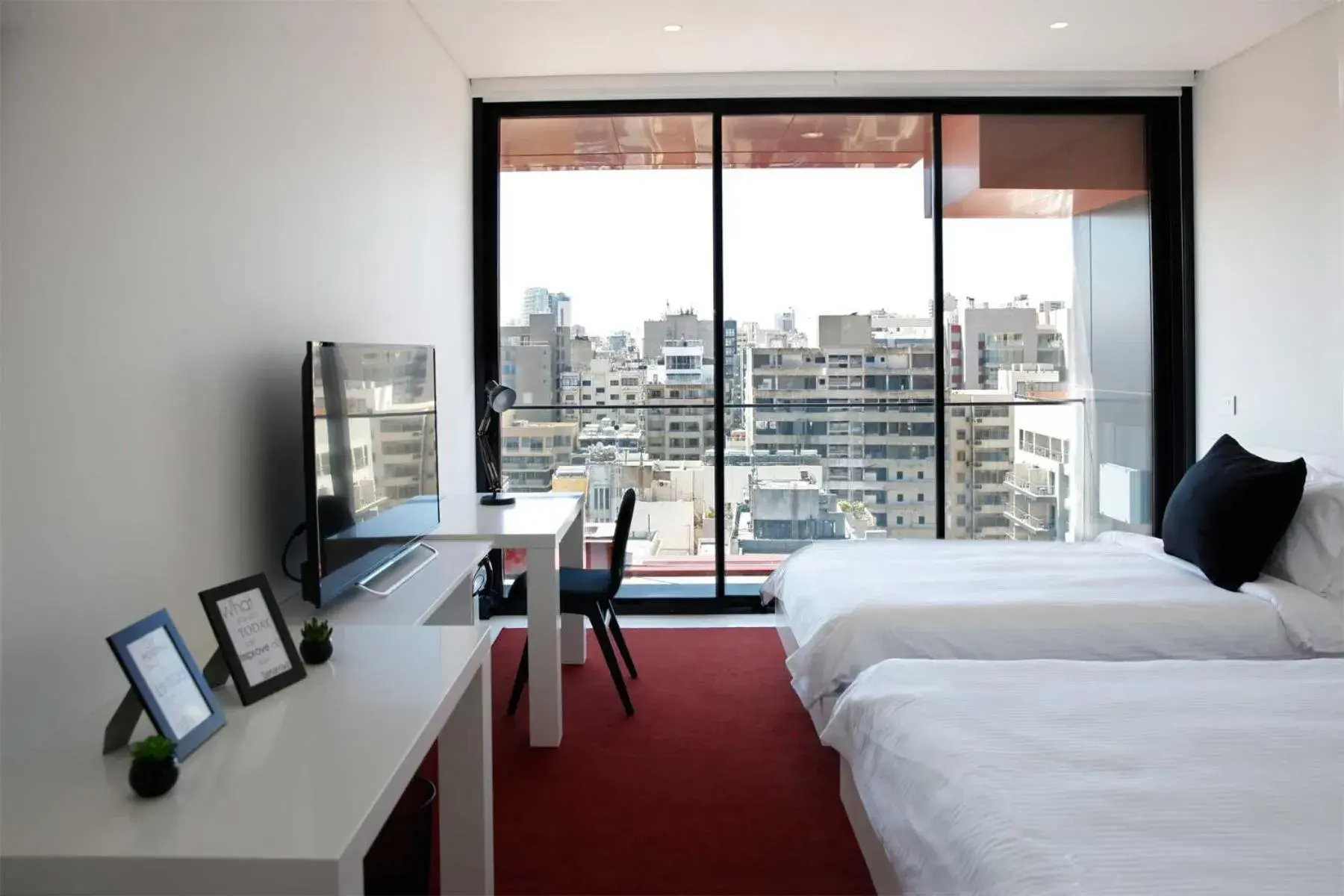 Bed, City View in 1866 Court & Suites Hotel