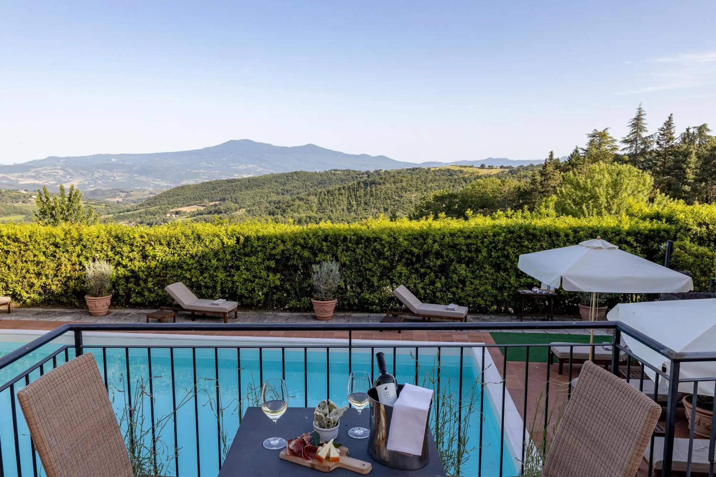 Balcony/Terrace, Pool View in Si Montalcino Hotel & Restaurant