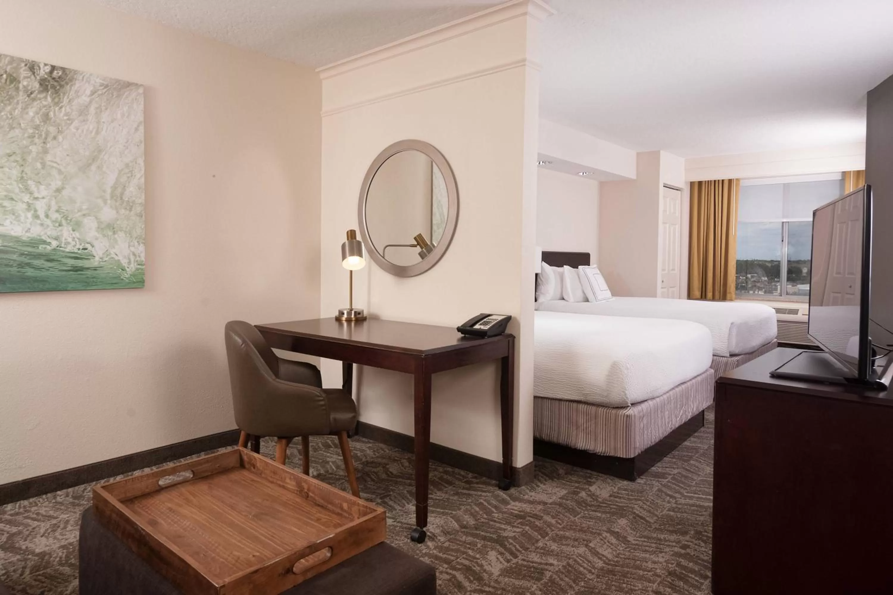 Queen Suite with Sofa Bed and Roll-in Shower - Mobility and Hearing Accessible in SpringHill Suites Orlando Airport