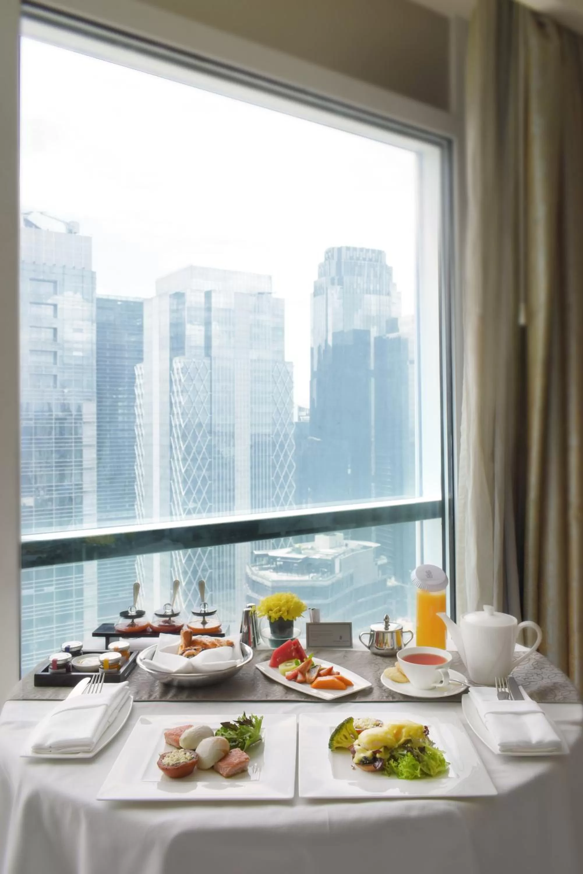American breakfast in The Residences of The Ritz-Carlton Jakarta Pacific Place