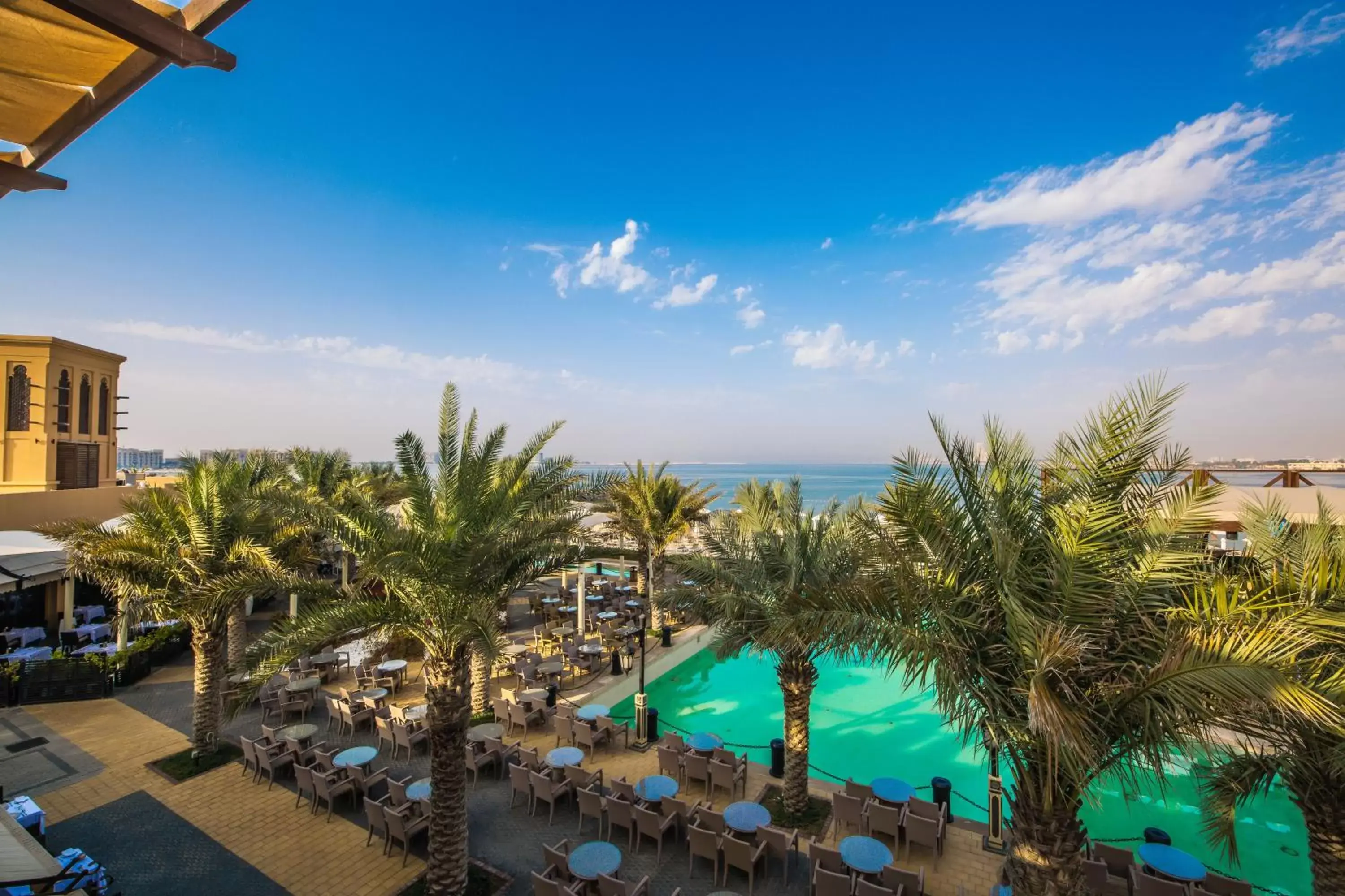 Balcony/Terrace, Pool View in Rixos Bab Al Bahr
