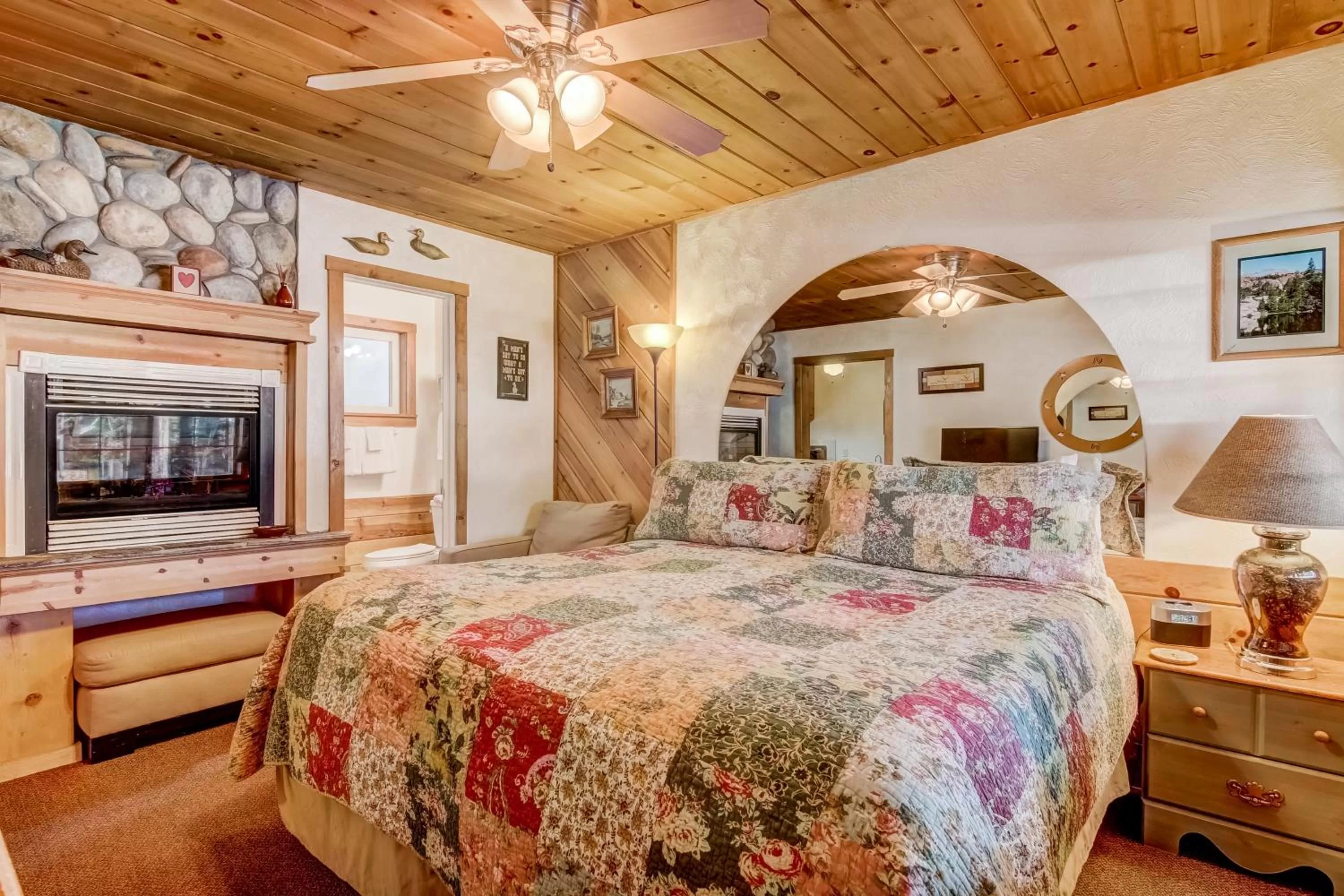 Bed in Heavenly Valley Lodge