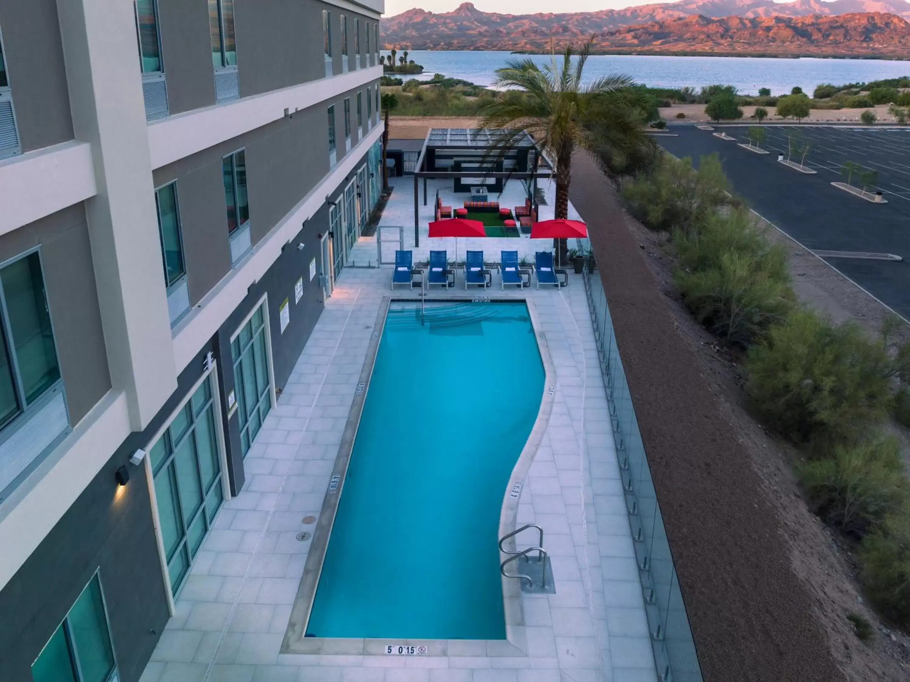 Patio, Pool View in Home2 Suites By Hilton Lake Havasu City