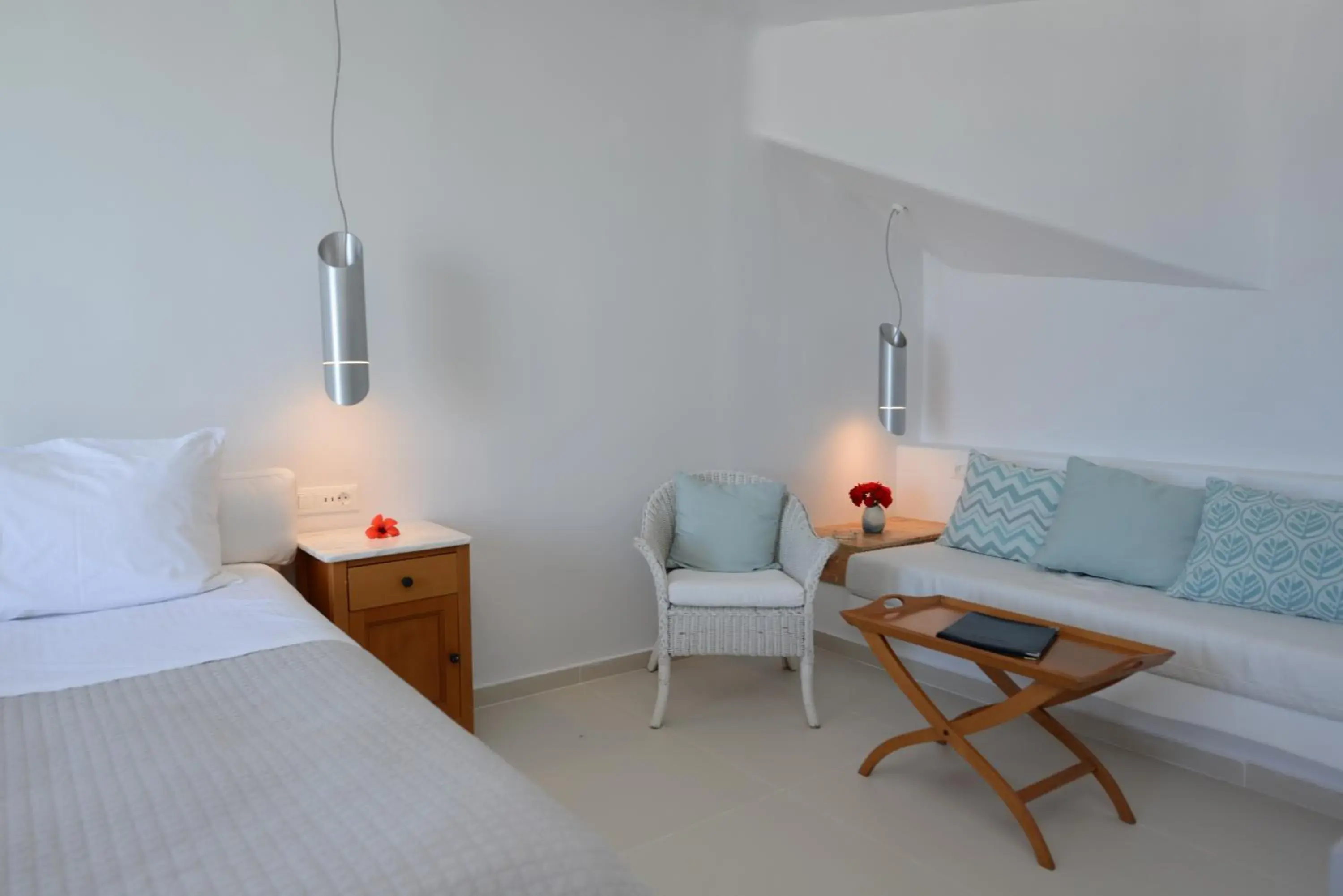 Bed in Mykonos View Hotel Bed in Mykonos View Hotel