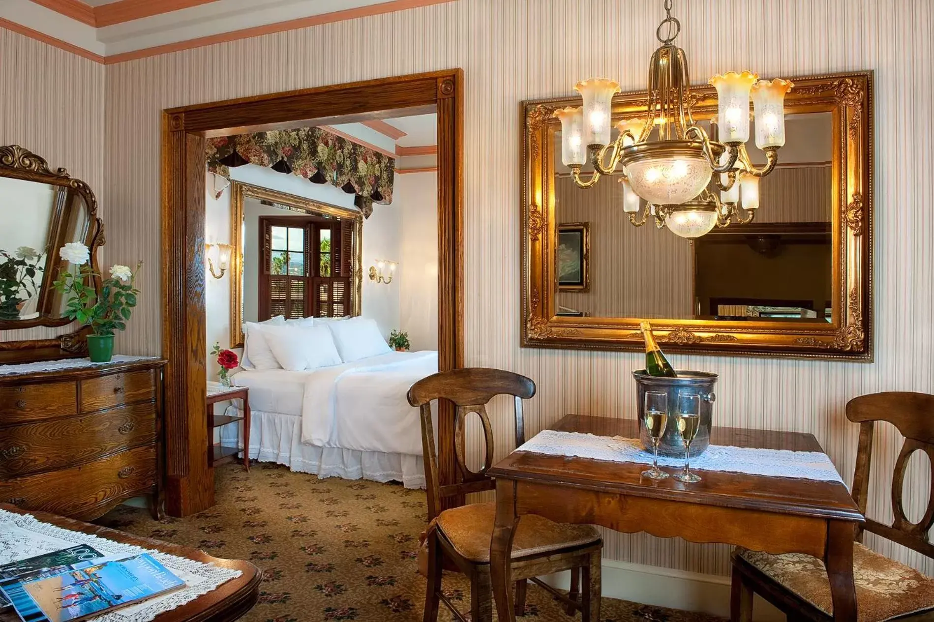 Bed in Doryman's Oceanfront Inn Bed in Doryman's Oceanfront Inn