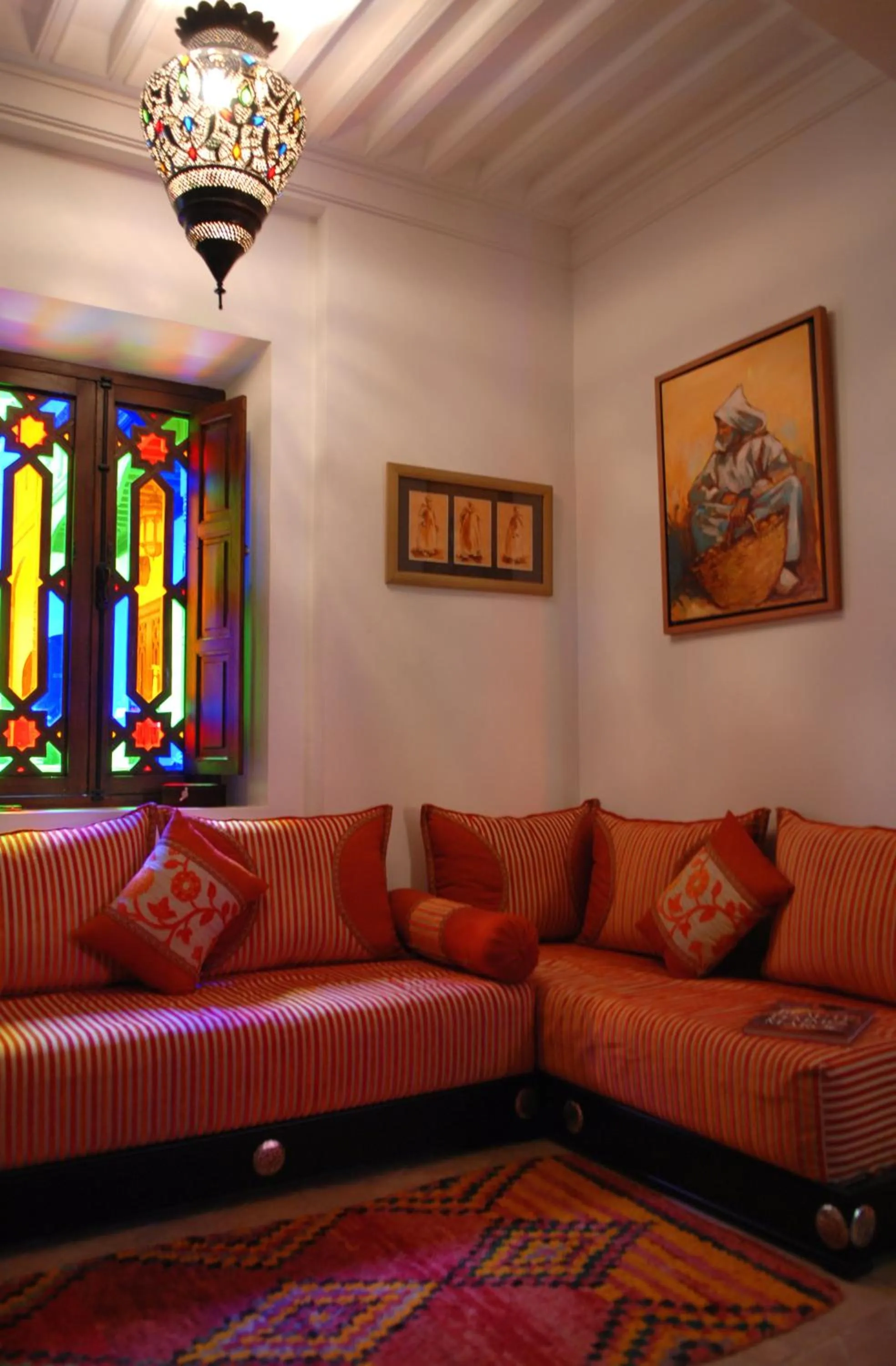 Seating area in Riad Aubrac