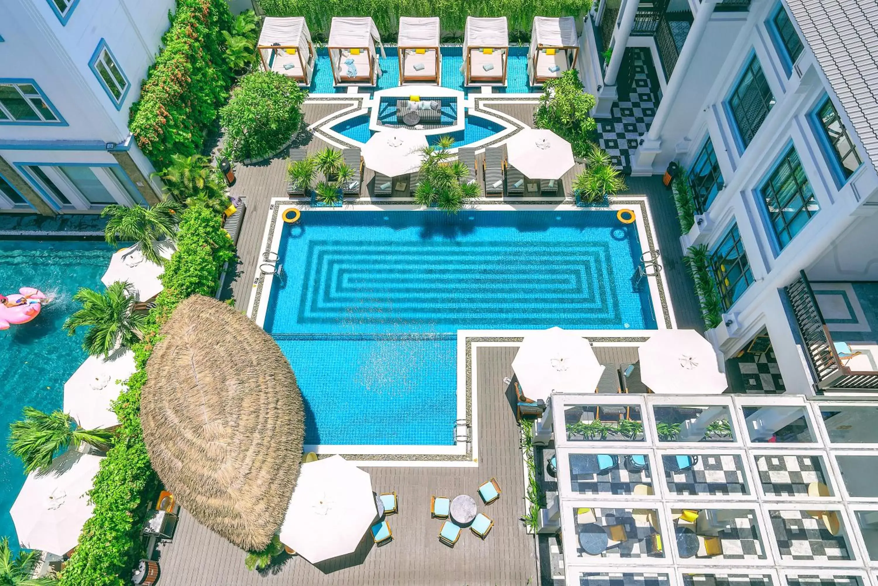 Swimming pool, Bird's-eye View in Anio Boutique Hotel Hoian