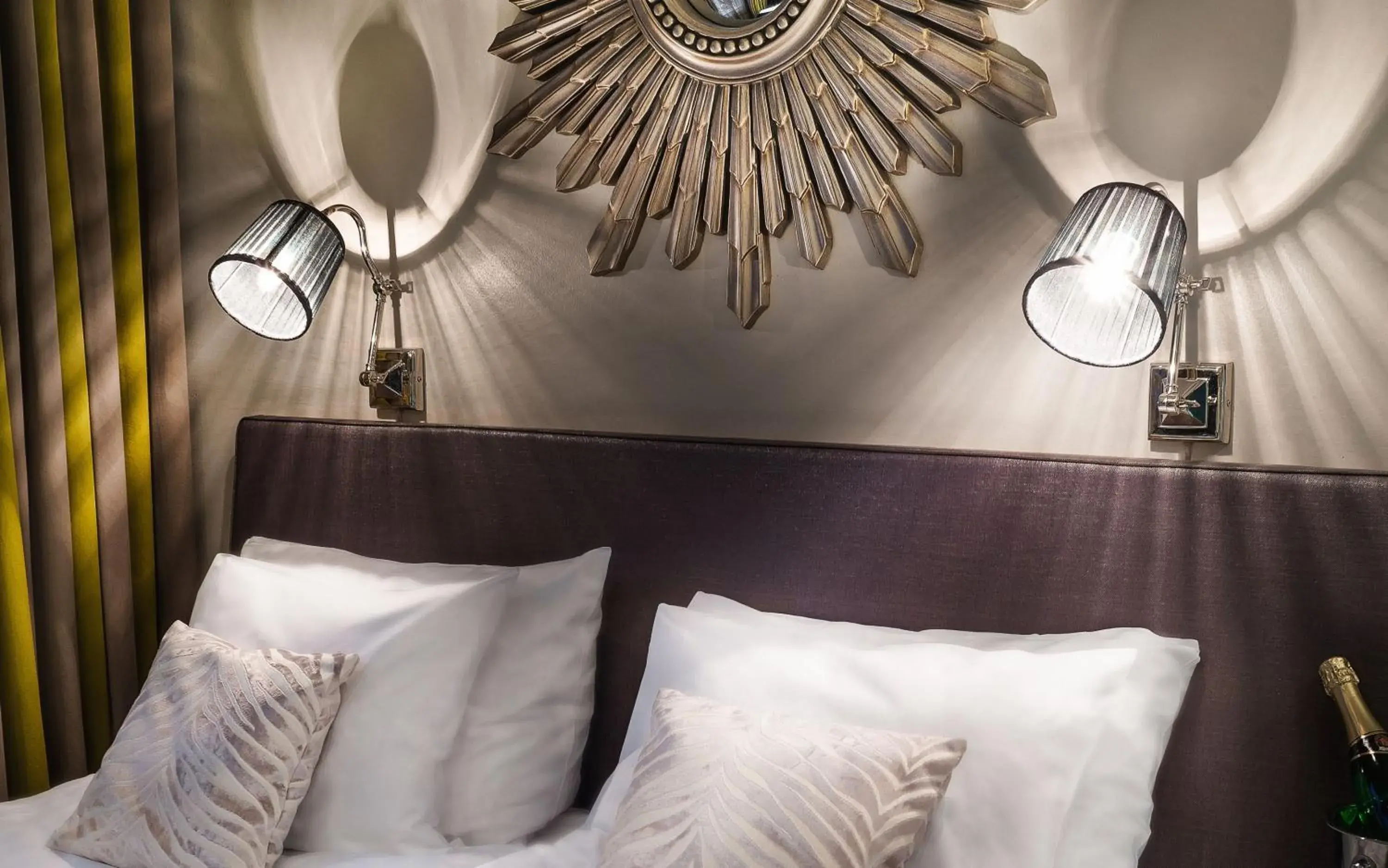 Decorative detail, Bed in Arctic City Hotel Decorative detail, Bed in Arctic City Hotel