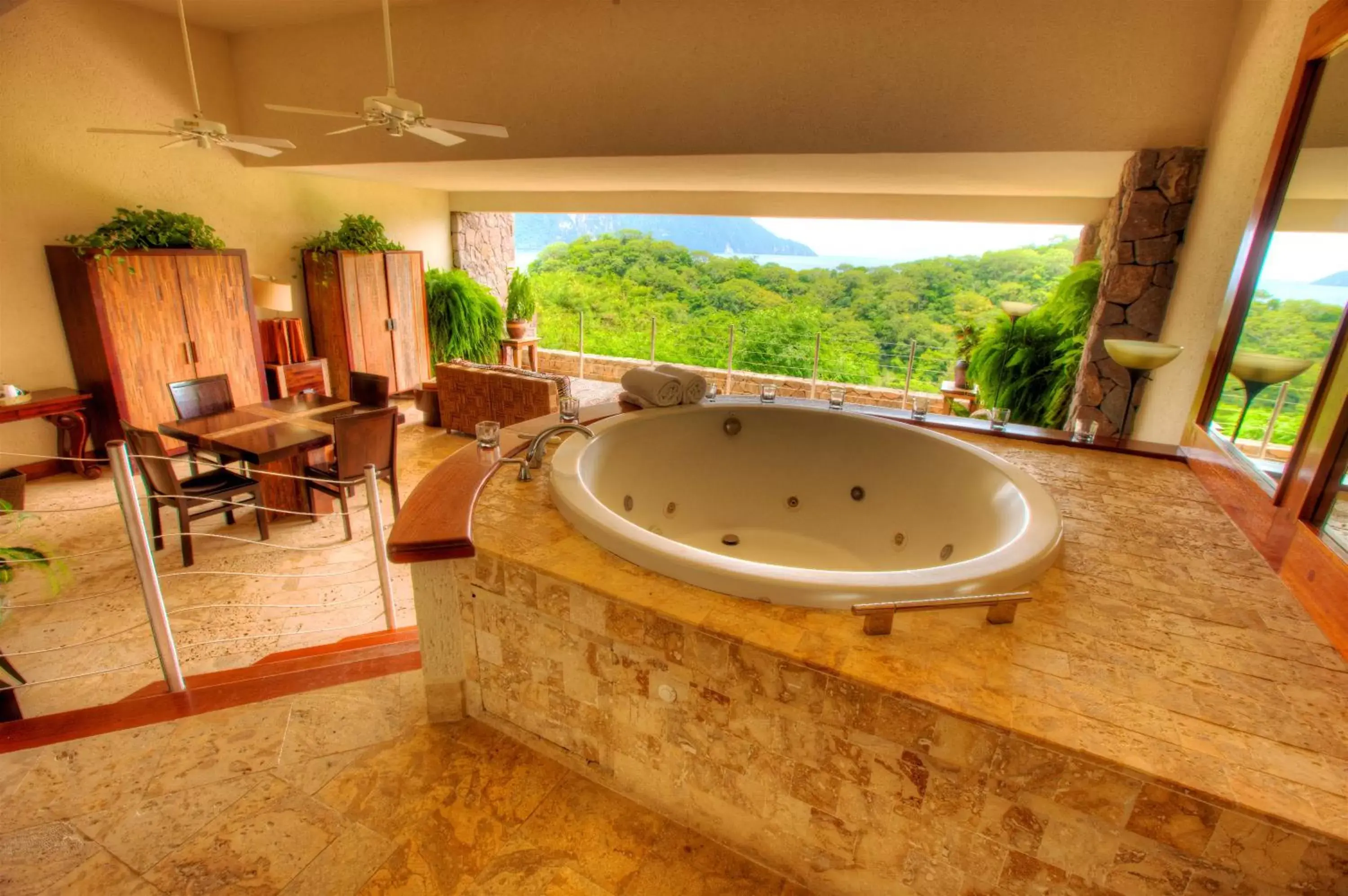 Bathroom, View in Jade Mountain