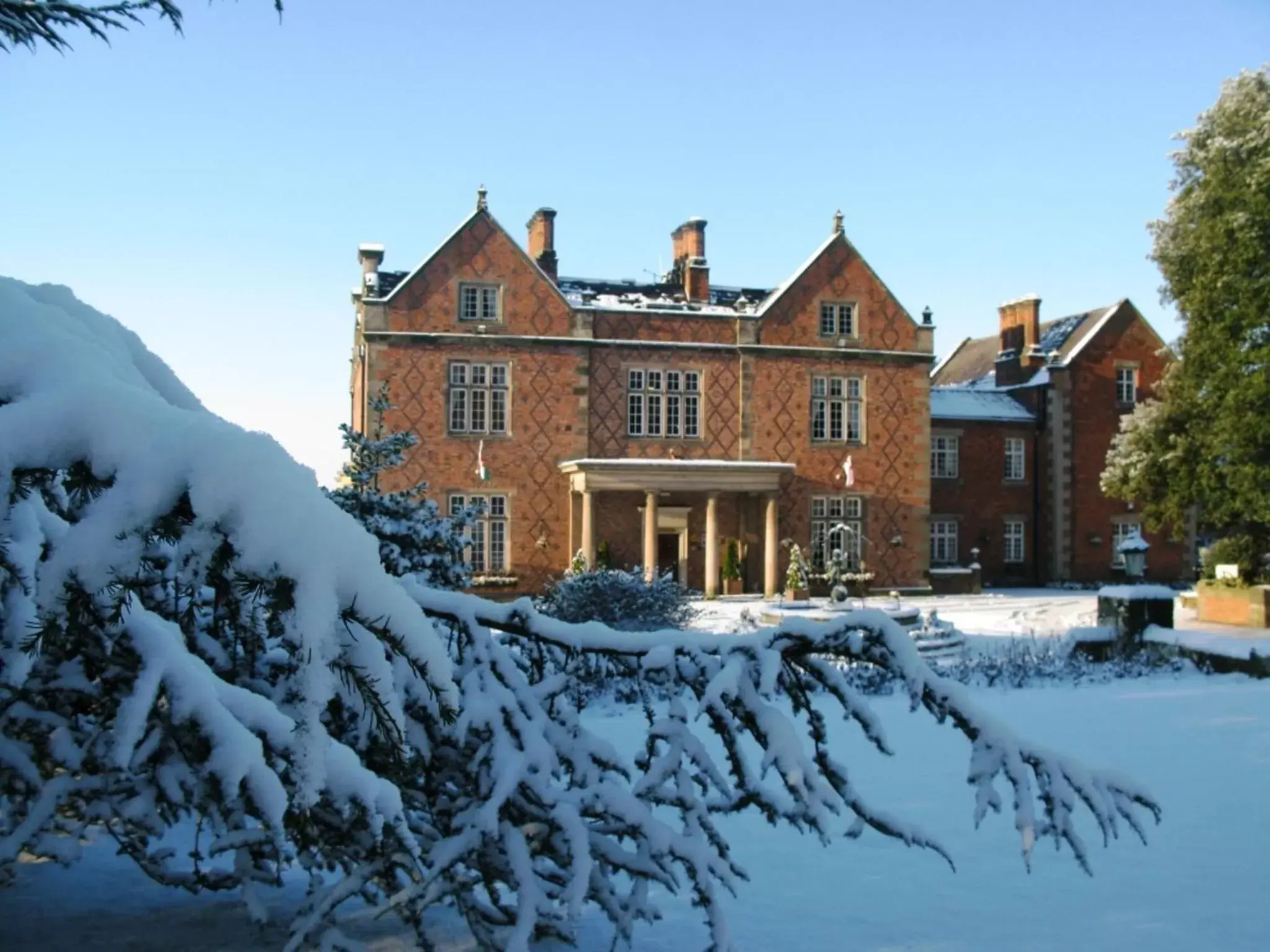 Facade/entrance, Winter in Willington Hall Hotel