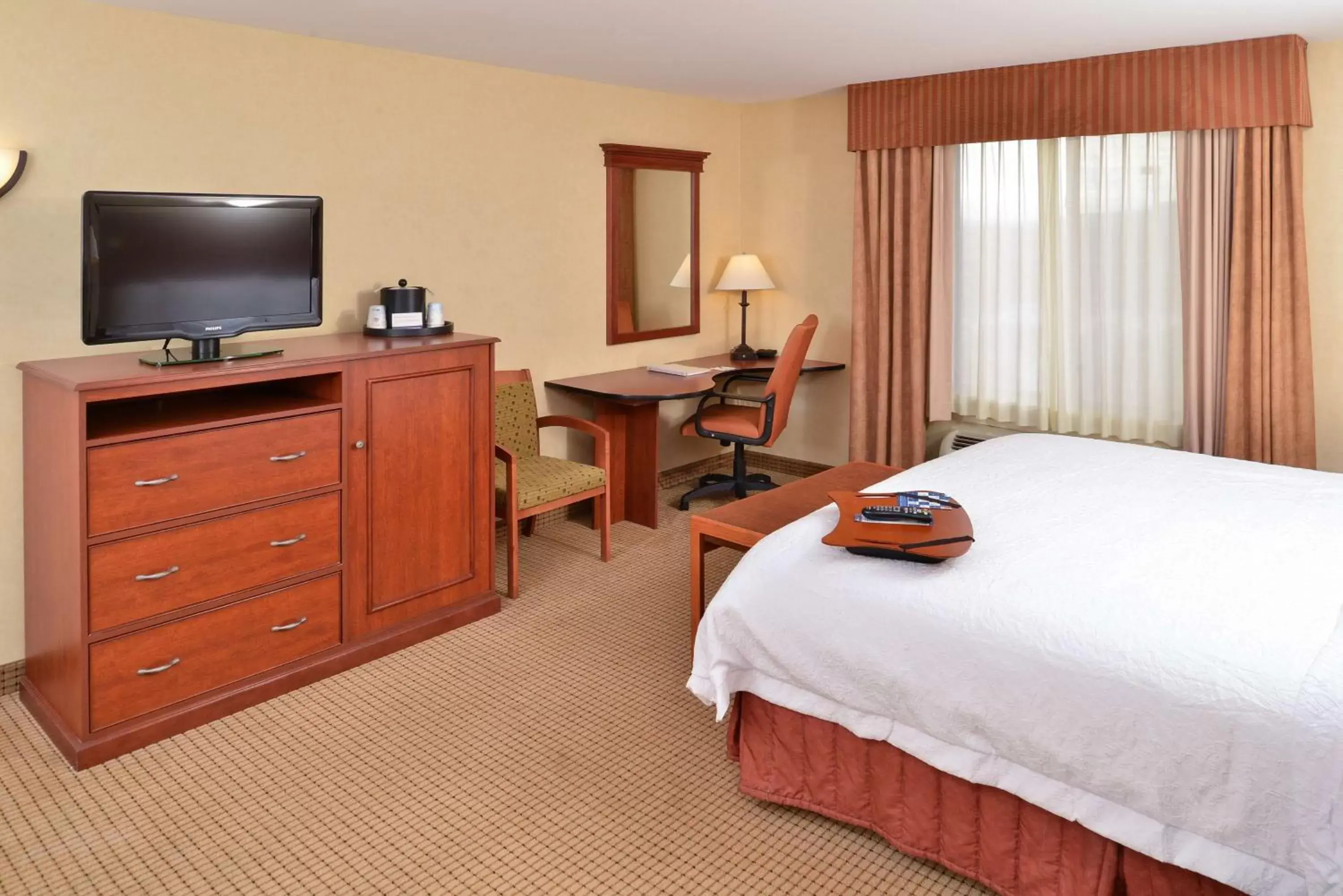 Bed, TV/Entertainment Center in Hampton Inn Rock Springs