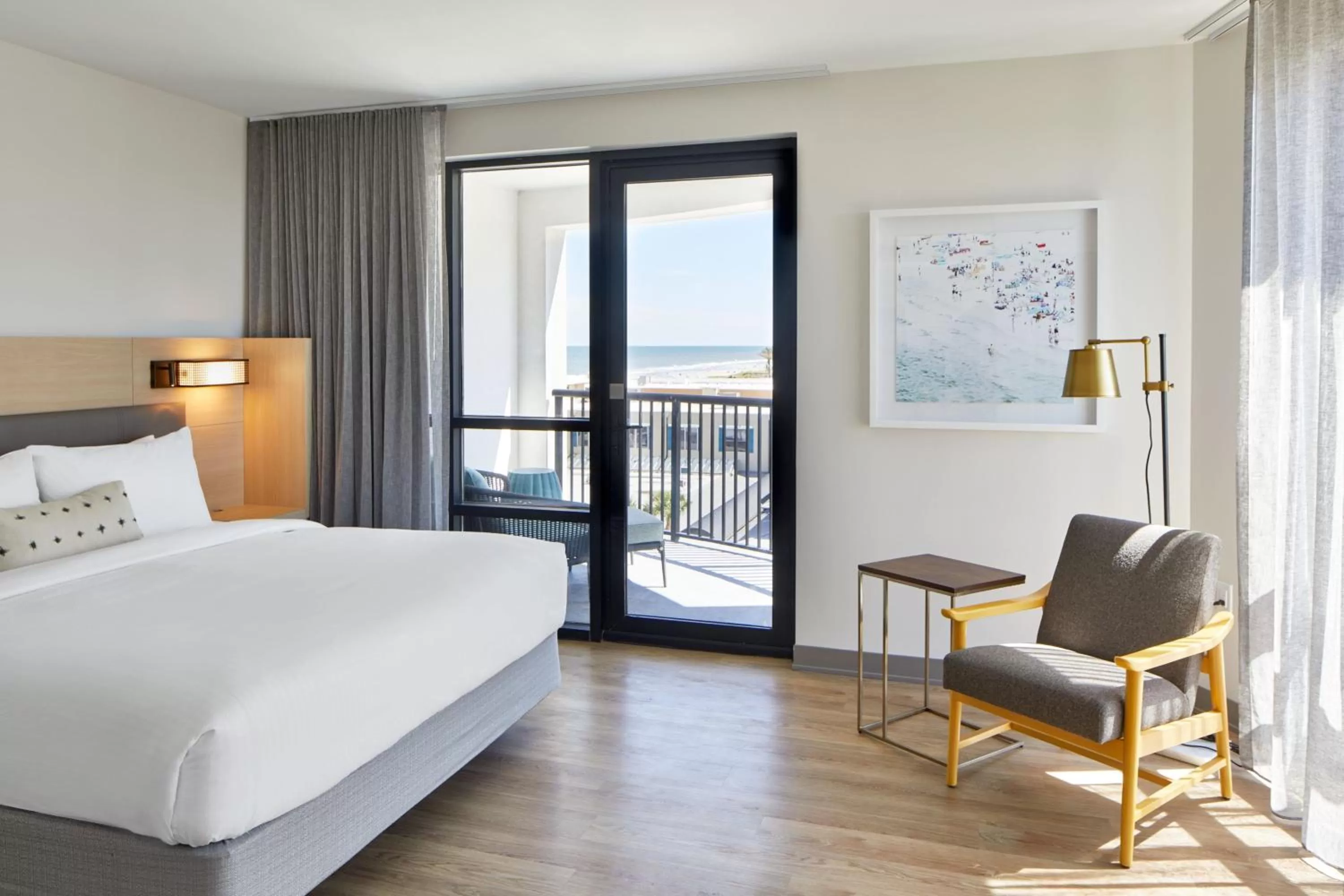 Photo of the whole room, Bed in SpringHill Suites by Marriott Jacksonville Beach Oceanfront