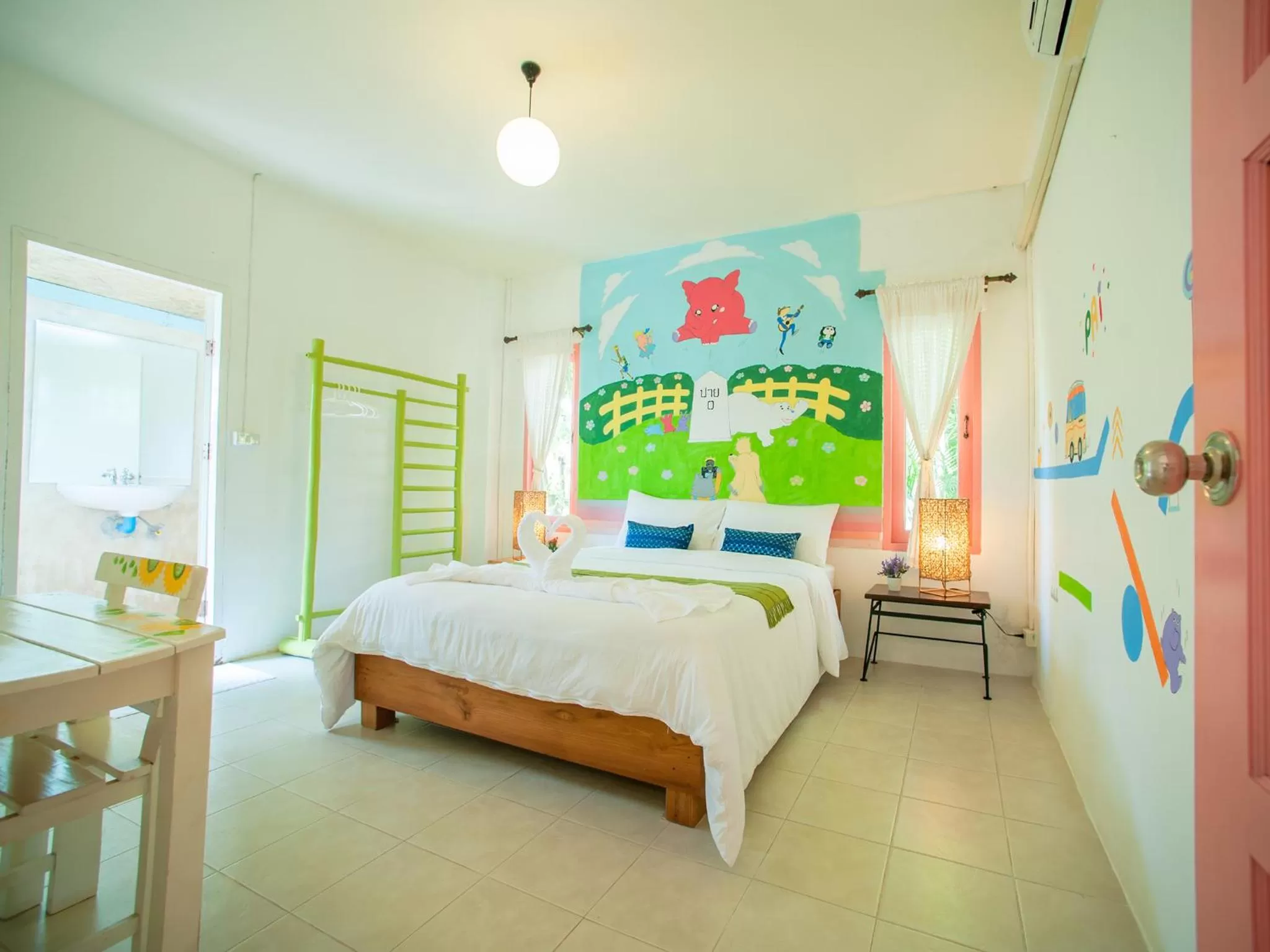 Bedroom, Bed in Baan Chokdee Pai Resort