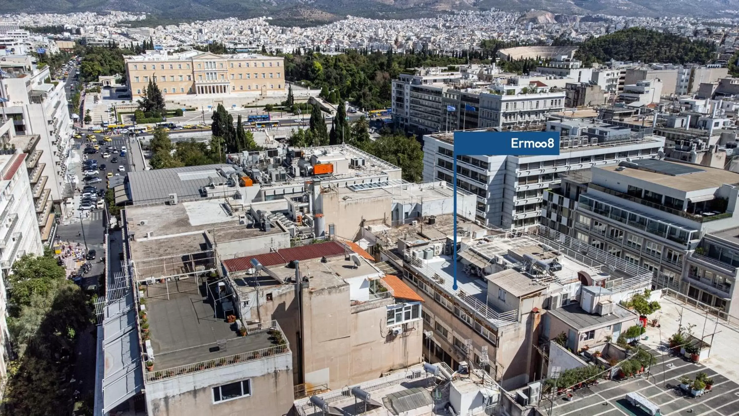 Location, Bird's-eye View in Ermoo Athens Modern Living