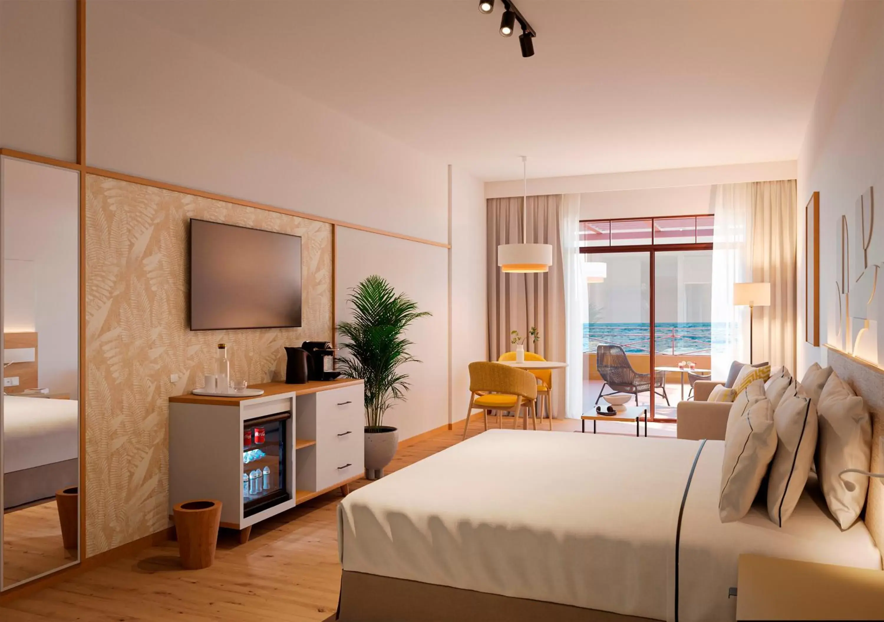 Bed, TV/Entertainment Center in Melia Jardines del Teide - Adults Only