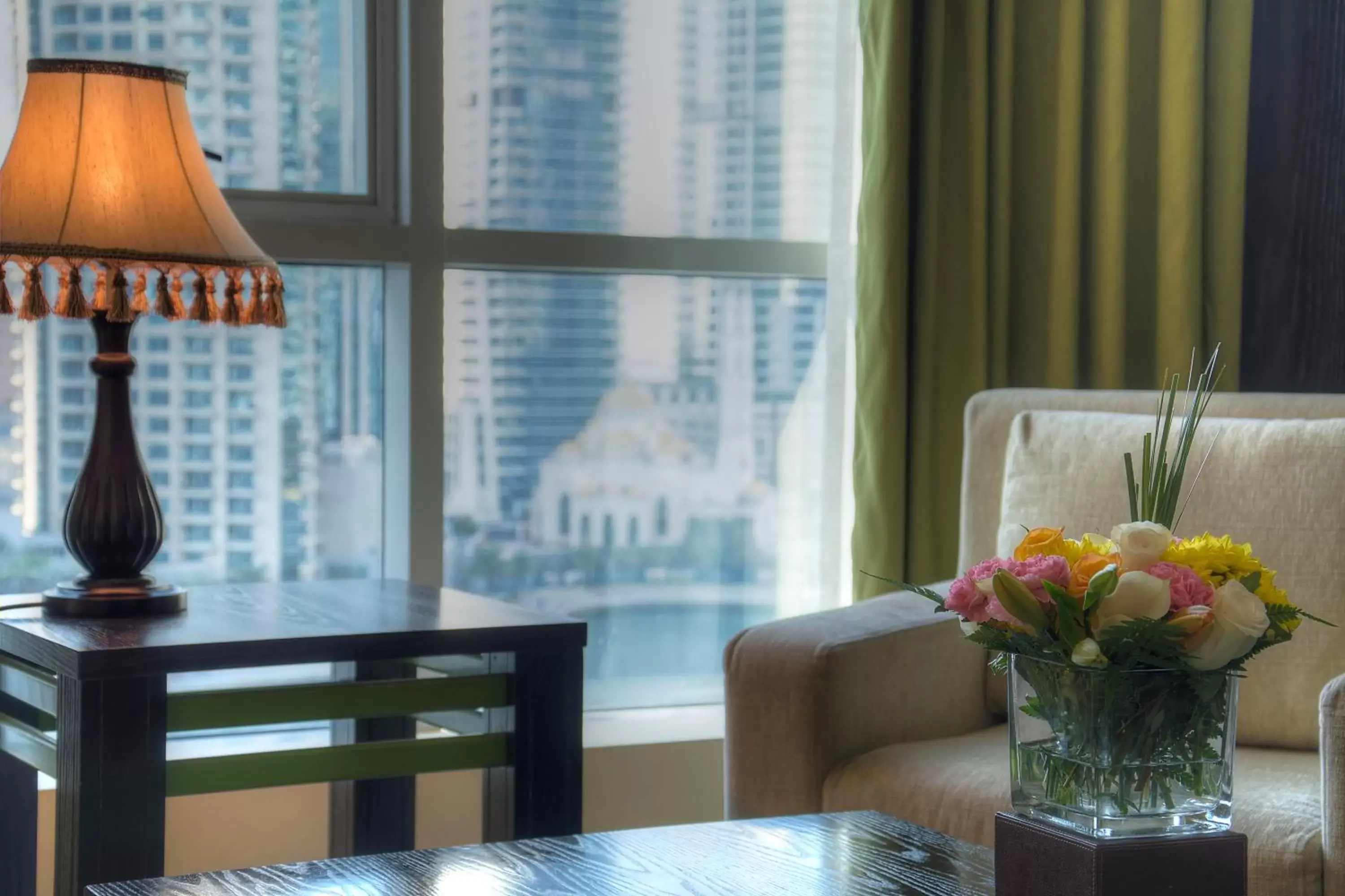 Living room in Marina View Deluxe Hotel Apartment Living room in Marina View Deluxe Hotel Apartment