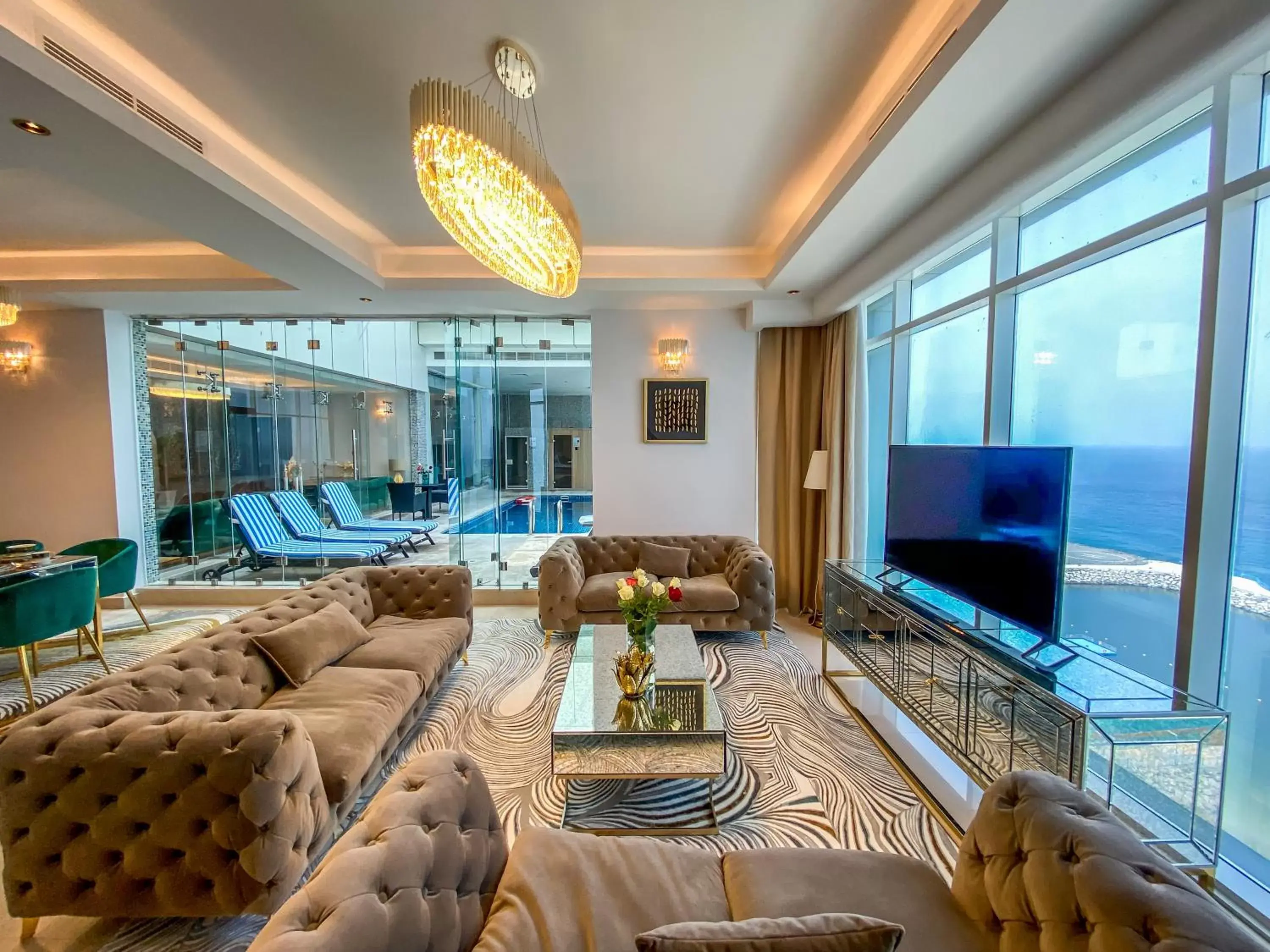 Living room in Mirage Bab Al Bahr Beach Hotel