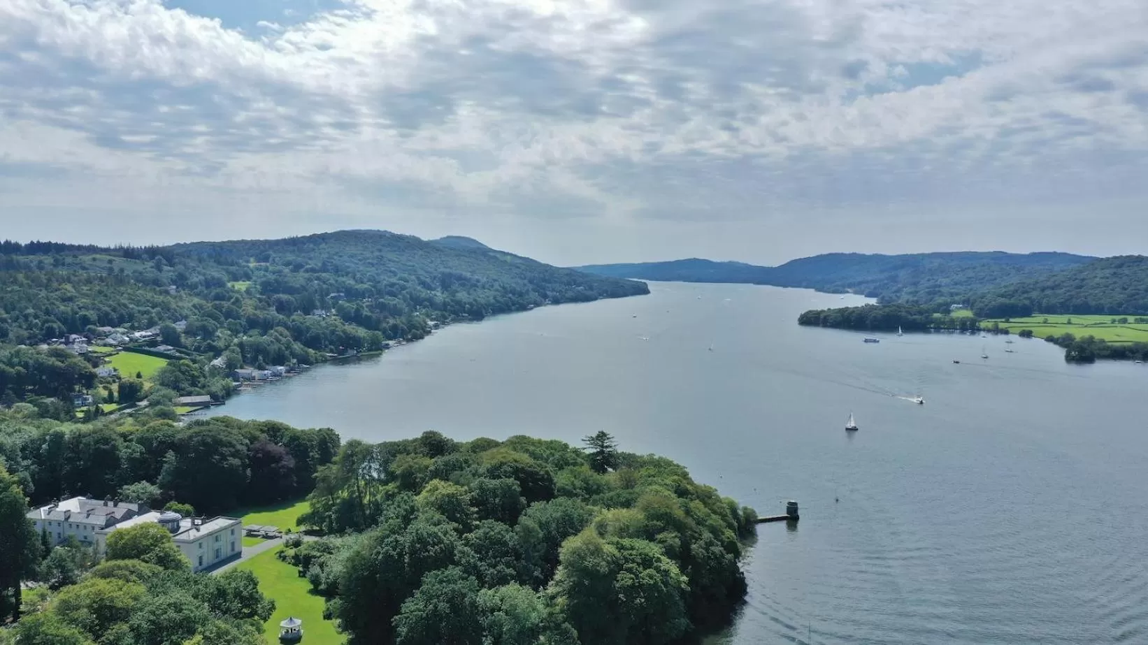 Property building in Storrs Hall Hotel on the shore of Lake Windermere