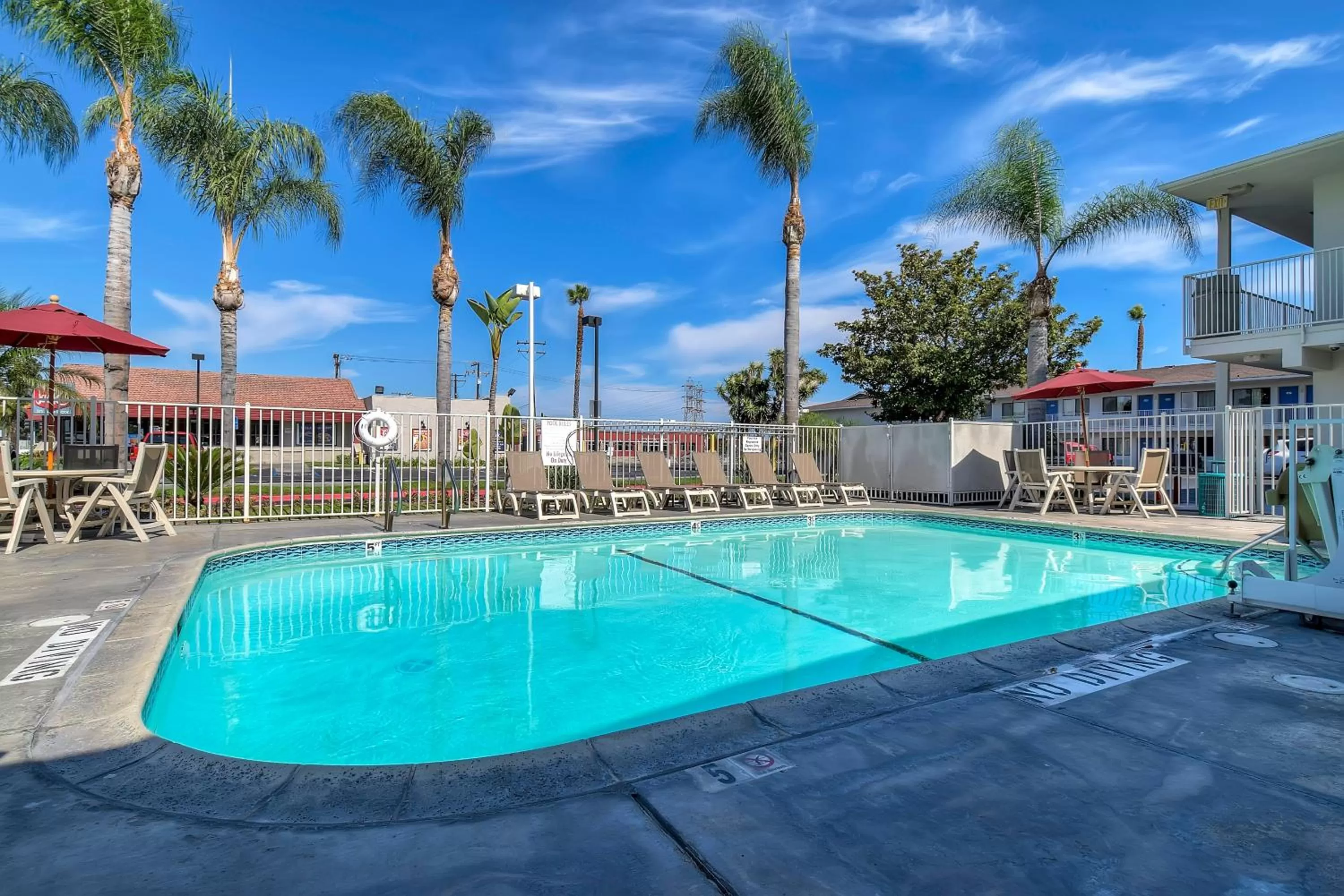 Swimming pool in Motel 6-Stanton, CA- Anaheim West