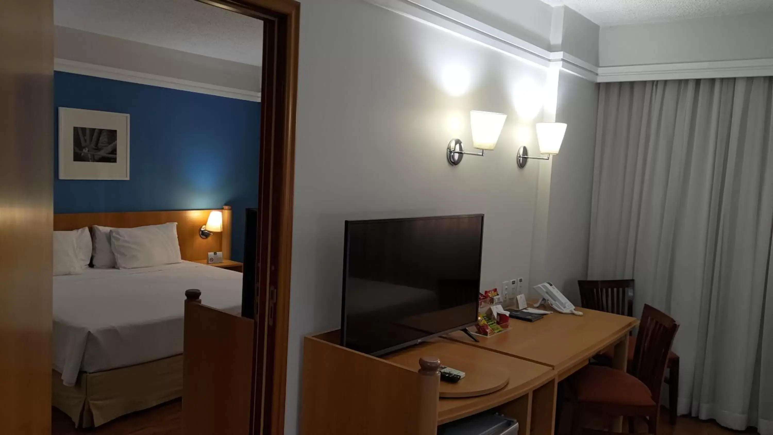 TV and multimedia, Bed in Slaviero São Paulo Downtown TV and multimedia, Bed in Slaviero São Paulo Downtown