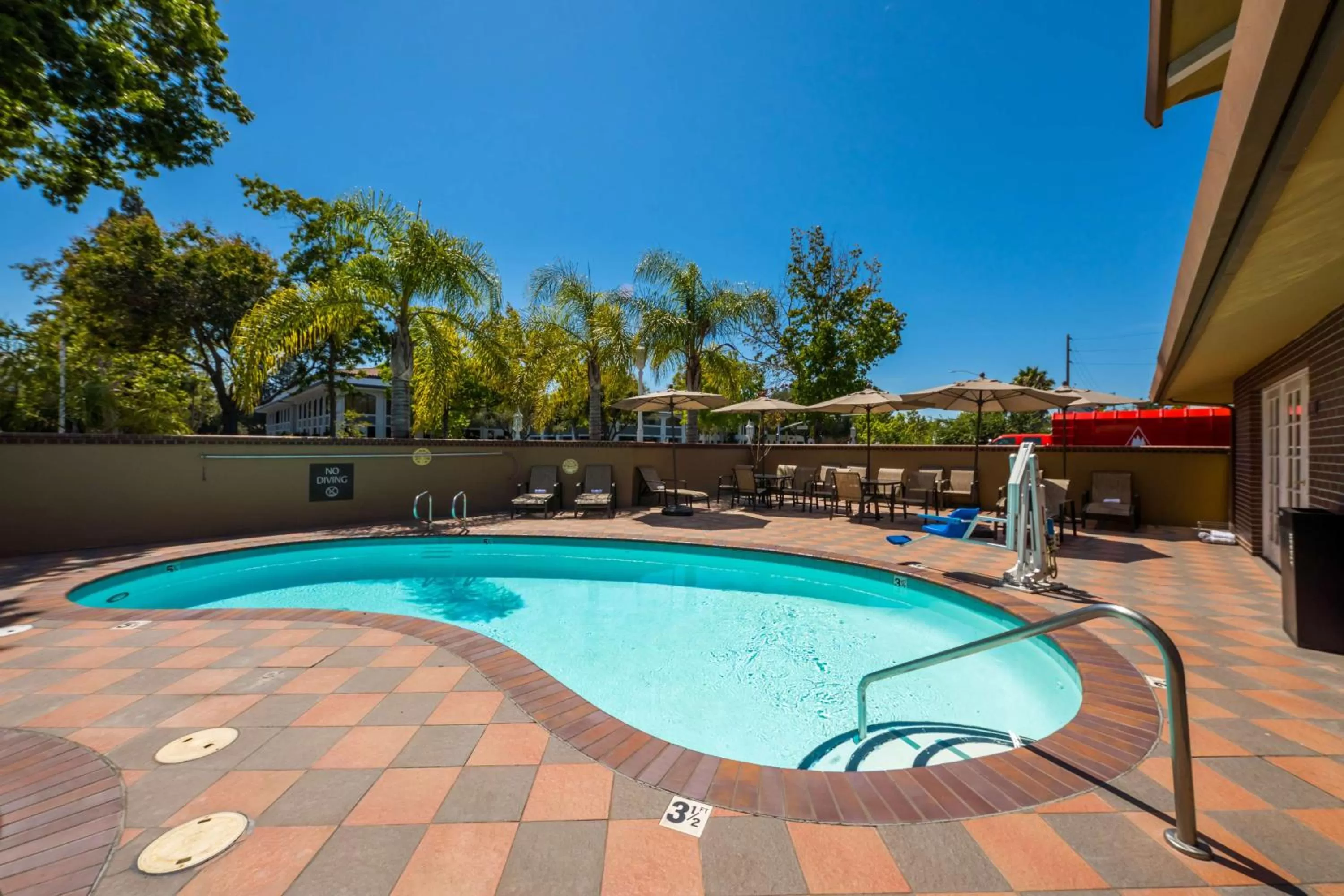Pool view in SureStay Plus Hotel by Best Western Mountain View