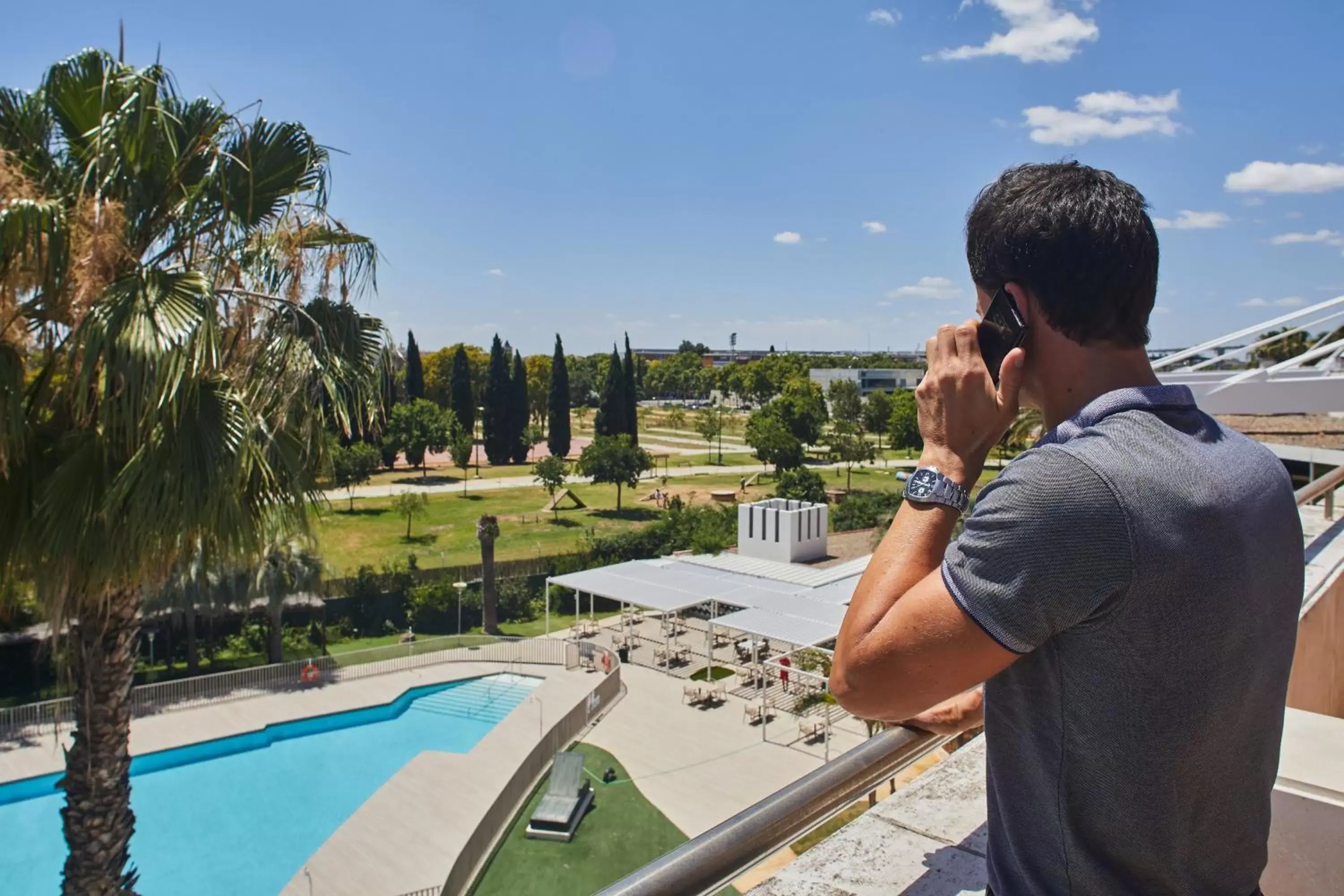 Balcony/Terrace, Pool View in Silken Al-Andalus Palace