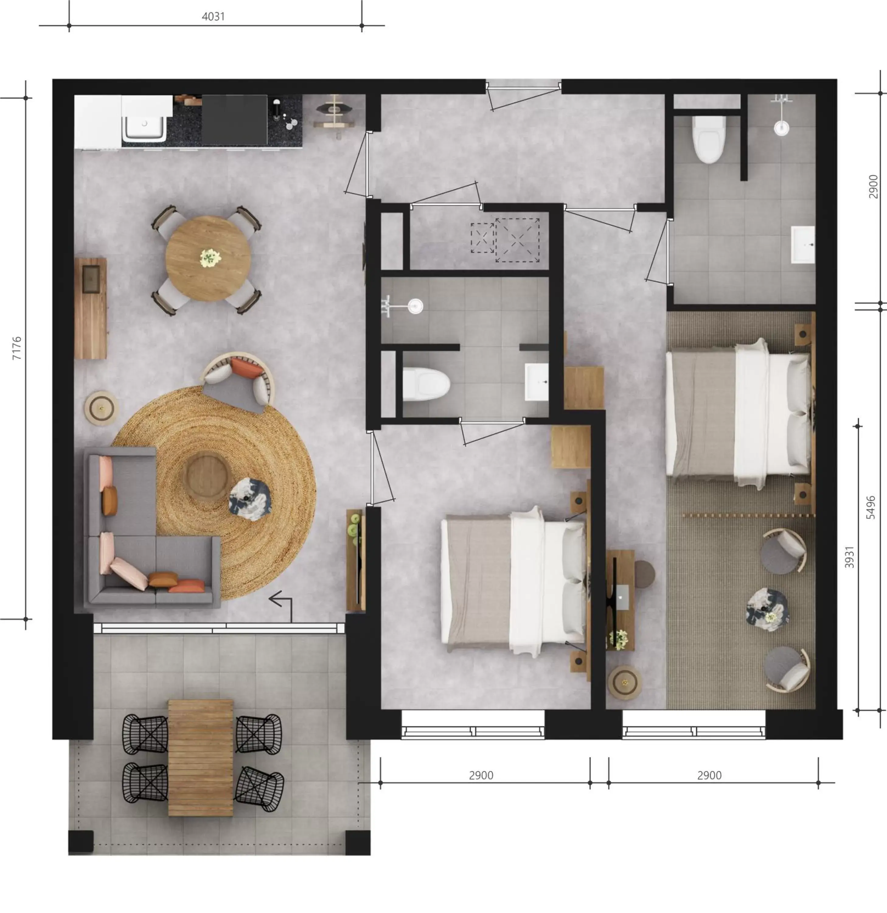 Floor Plan in Parc Maasresidence Thorn Hotel Rooms and Apartments